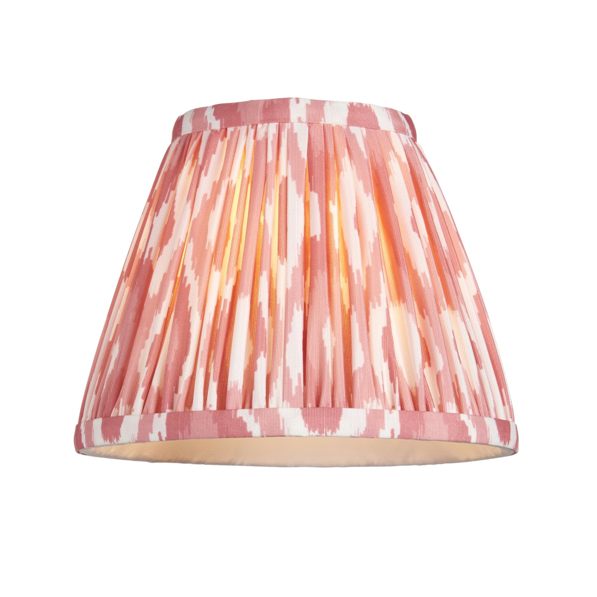 Endon Upton Rechargeable Table Lamp & Ikat 16cm Coral Pink Shade