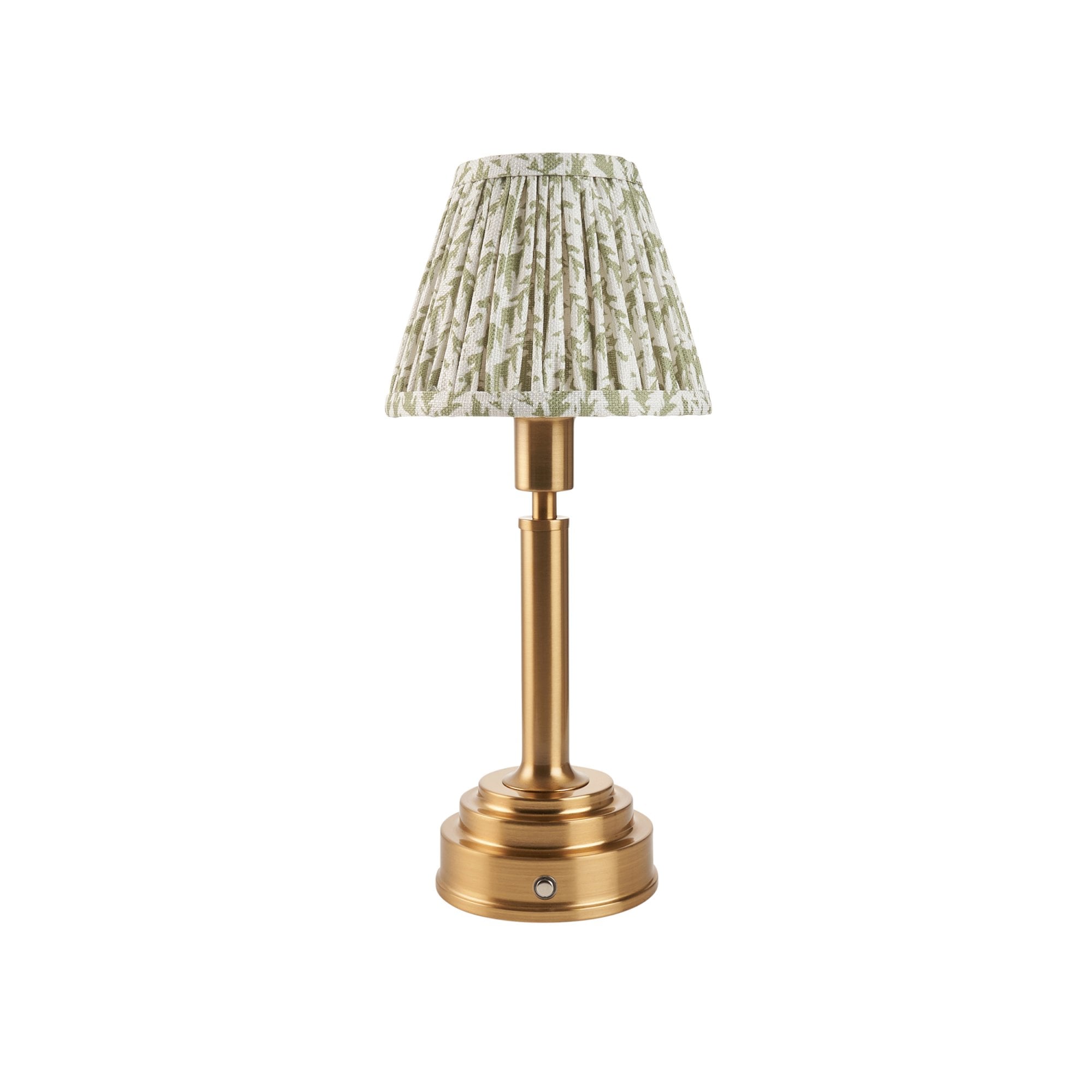 Endon Upton Rechargeable Table Lamp & Leaf 16cm Herb Garden Green Shade