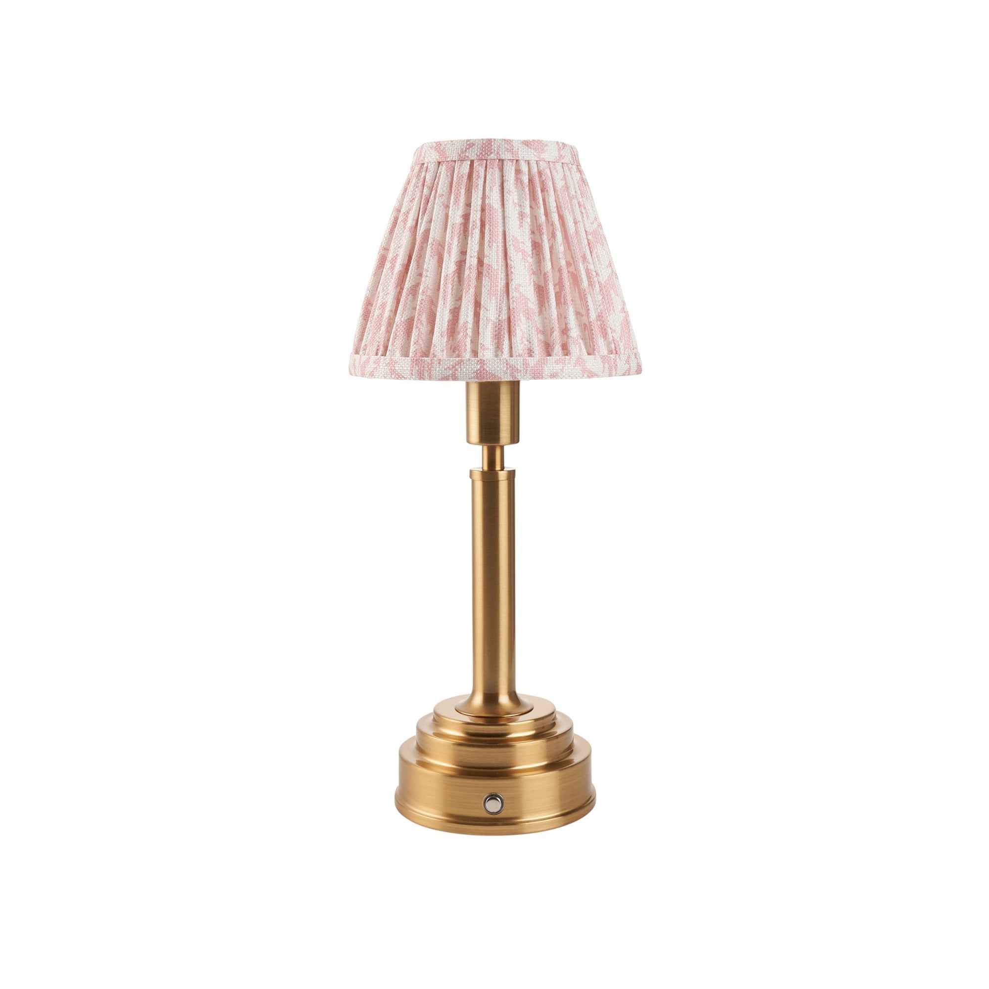 Endon Upton Rechargeable Table Lamp & Leaf 16cm Peachy Keen Shade