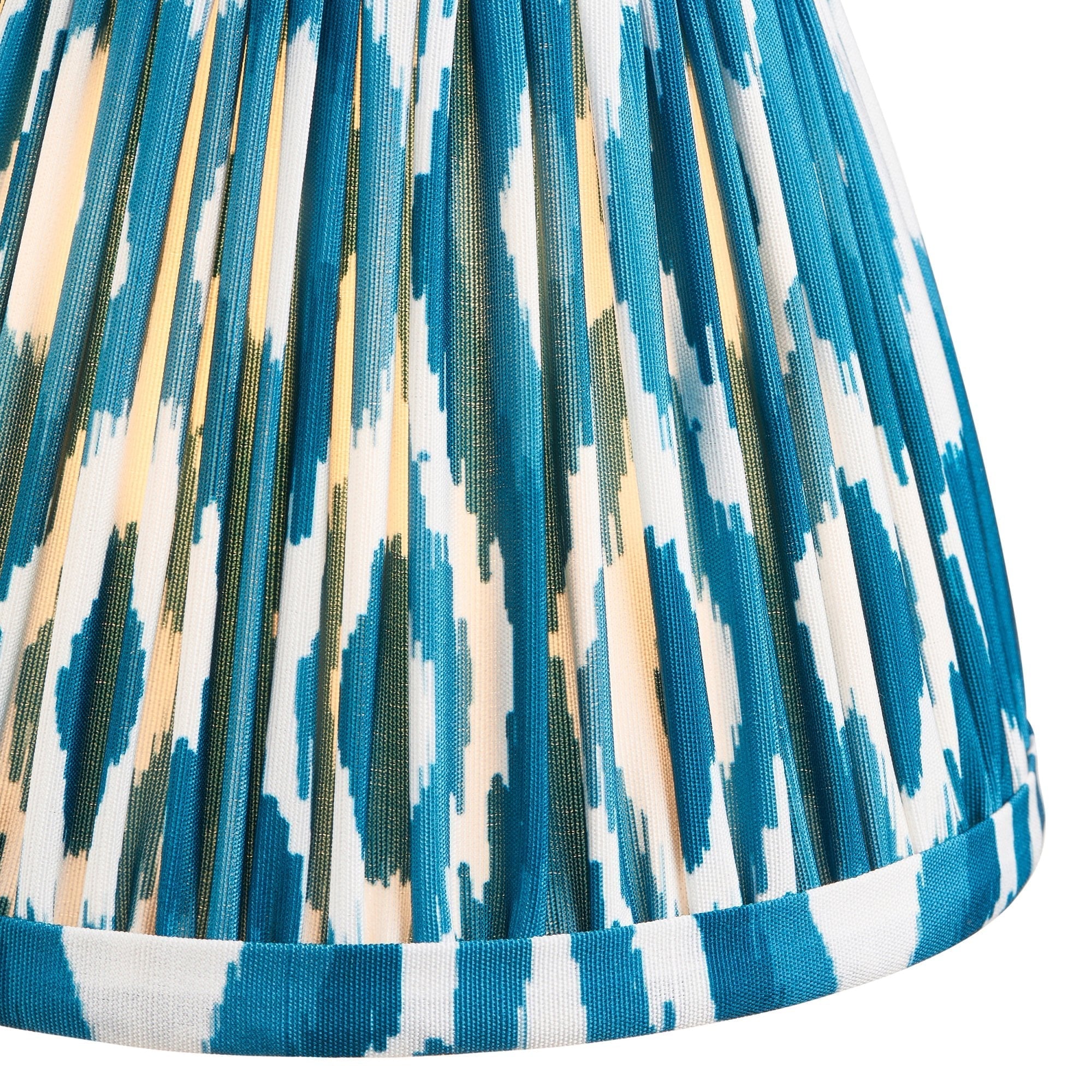 Endon Upton Rechargeable Table Lamp & Ikat 16cm Marlin Blue Shade