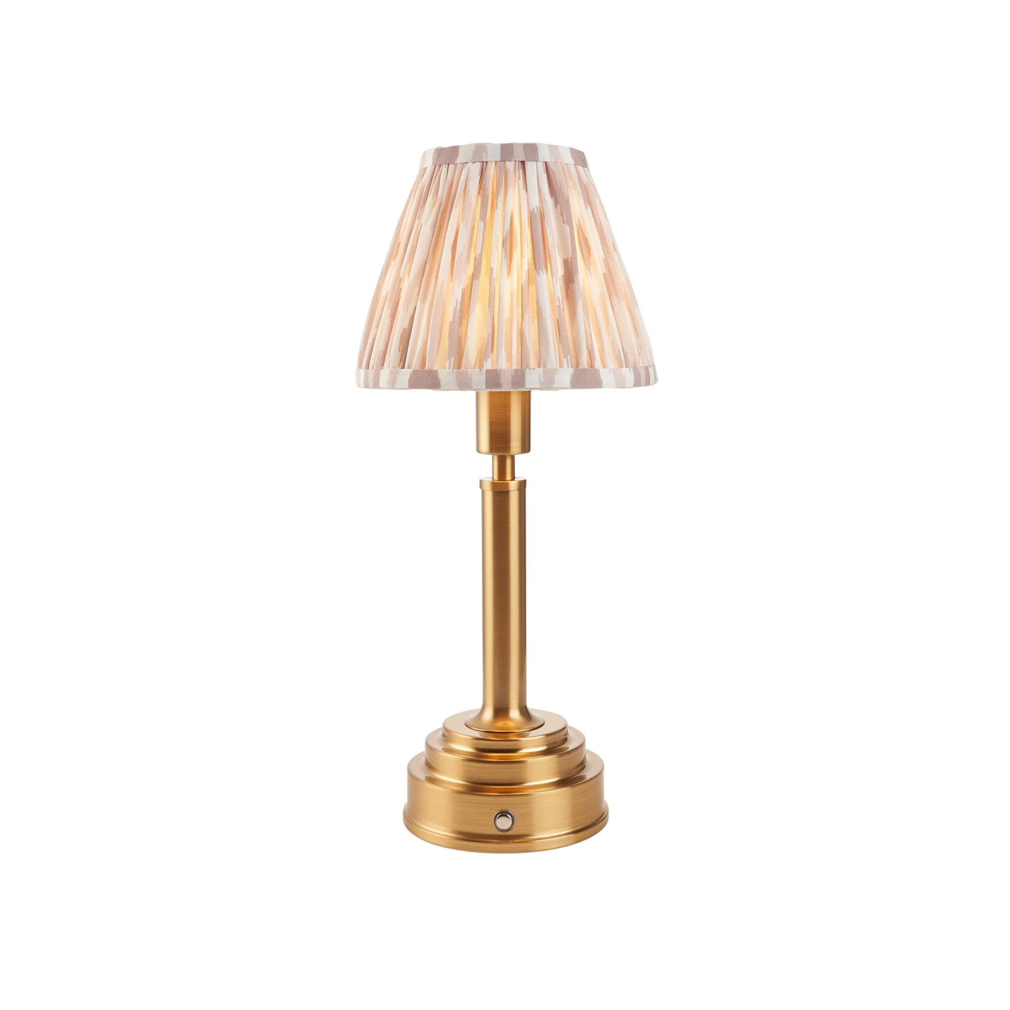 Endon Upton Rechargeable Table Lamp & Ikat 16cm Neutral Shade