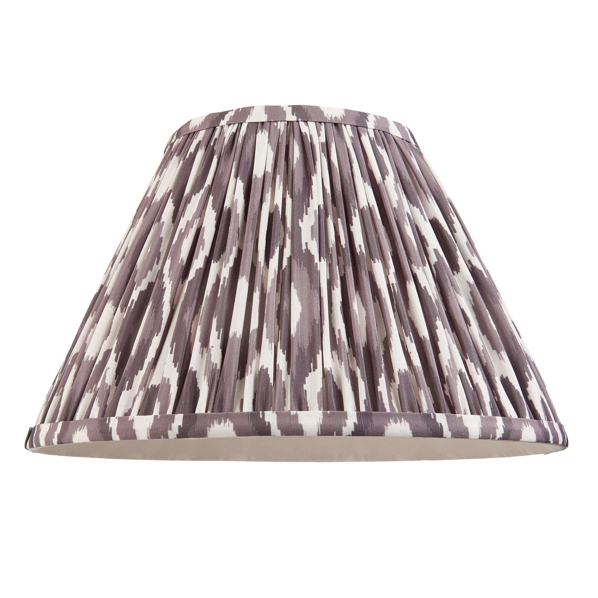 Endon Myrtle Gloss Almond White Table Lamp & Ikat 30cm Pearl Grey Shade
