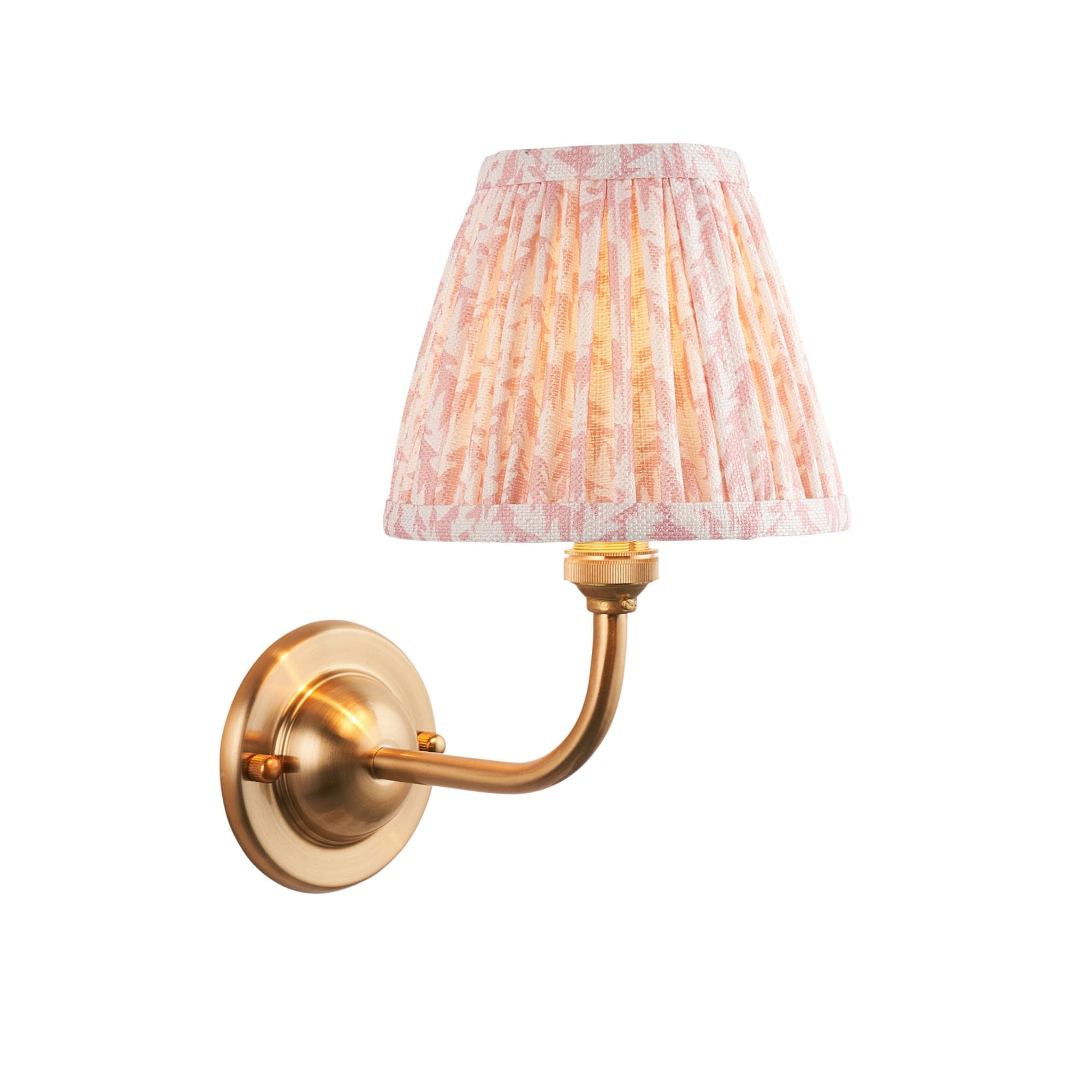 Endon Dome Arc Wall Light & Leaf 16cm Peachy Keen Shade