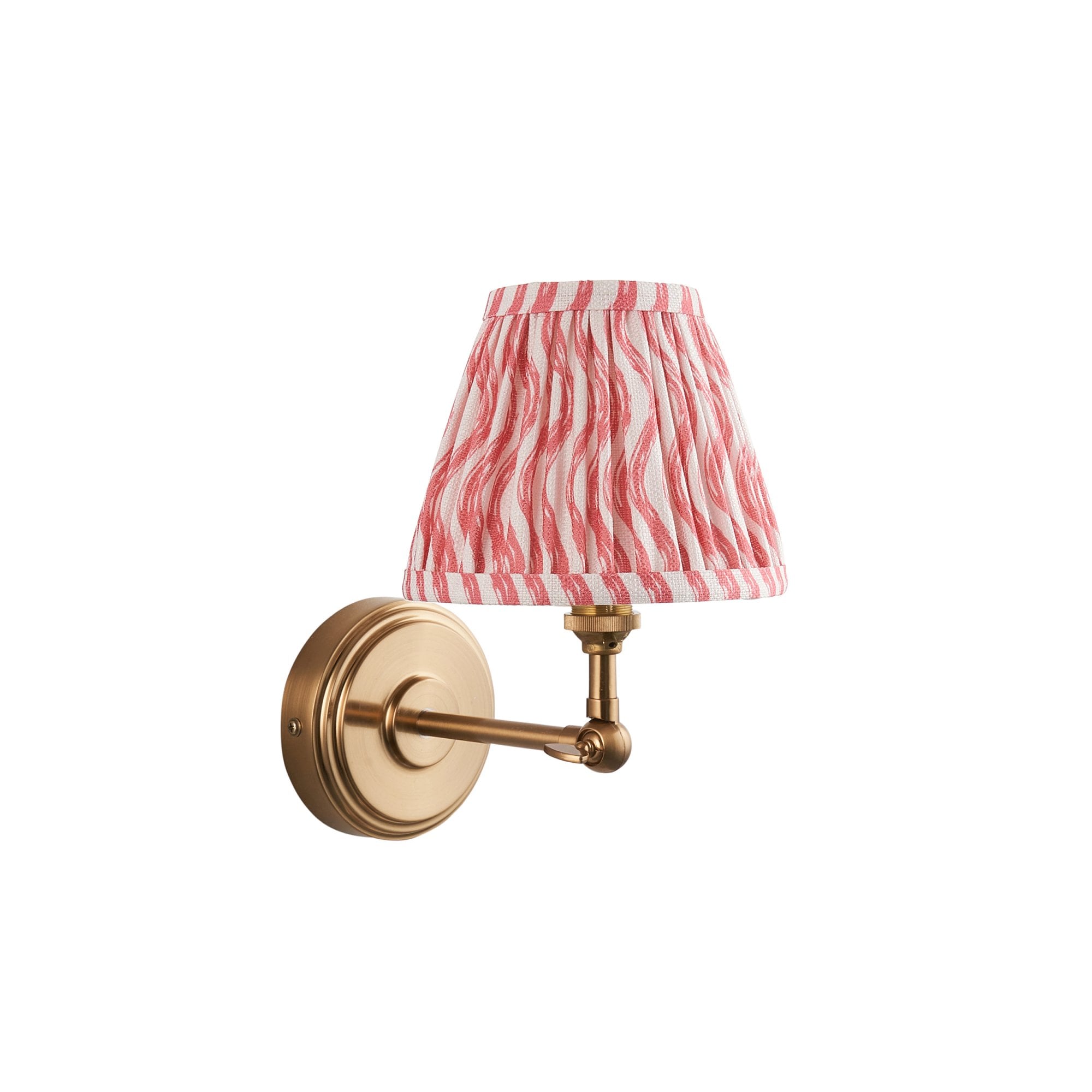 Endon Step Wing Wall Light & Ripple 16cm Coral Pink Shade