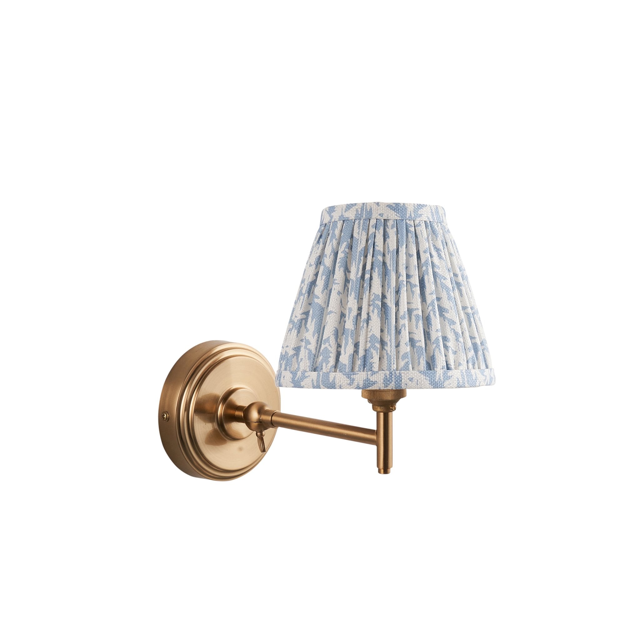 Endon Step Fold Wall Light & Leaf 16cm Shell Bay Blue Shade
