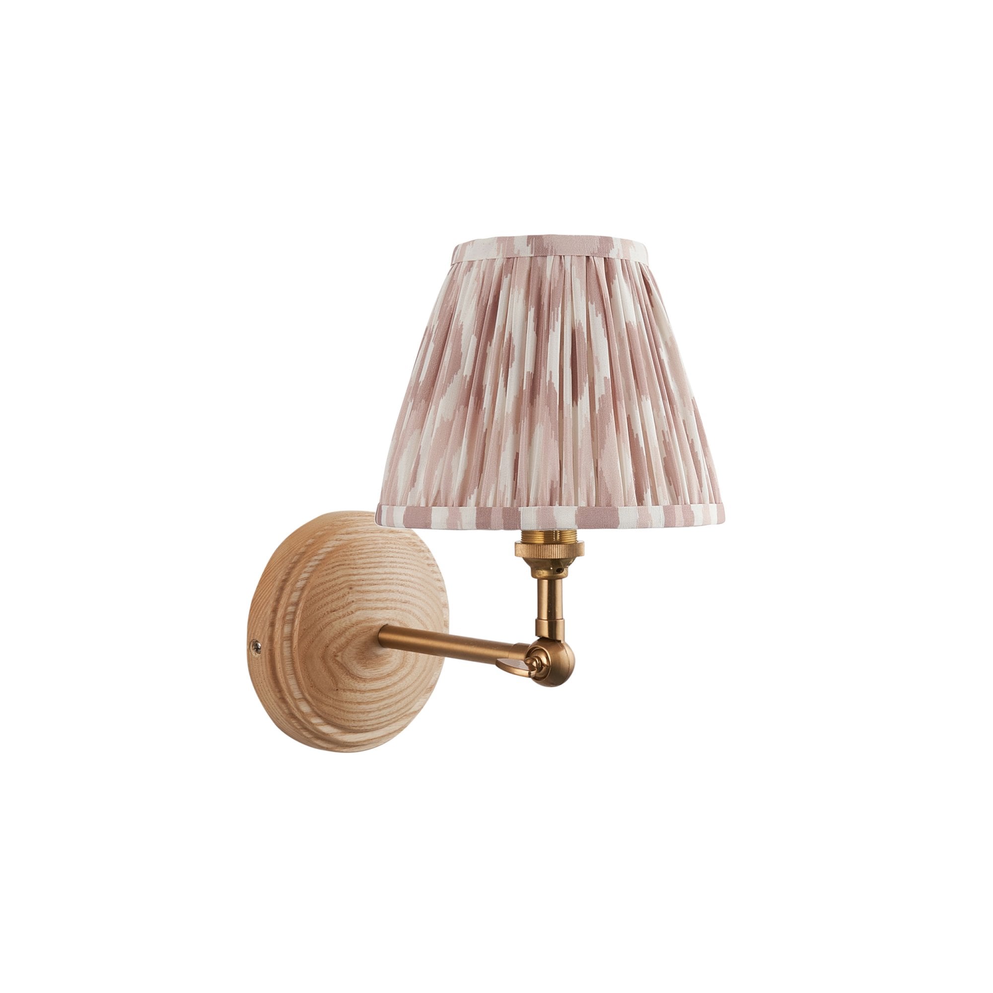 Endon Wood Wing Wall Light & Ikat 16cm Neutral Shade