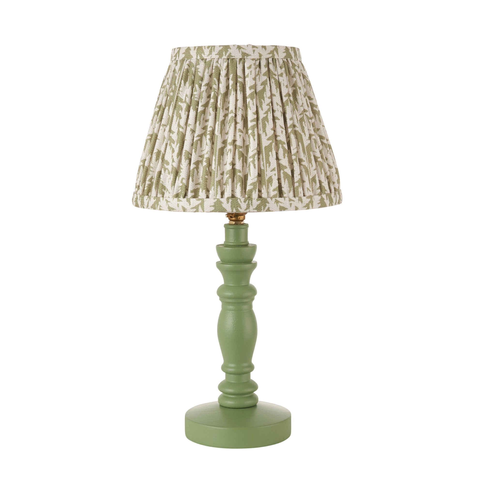 Endon Bibury Satin Cotswold Green Table Lamp & Leaf 20cm Herb Garden Green Shade