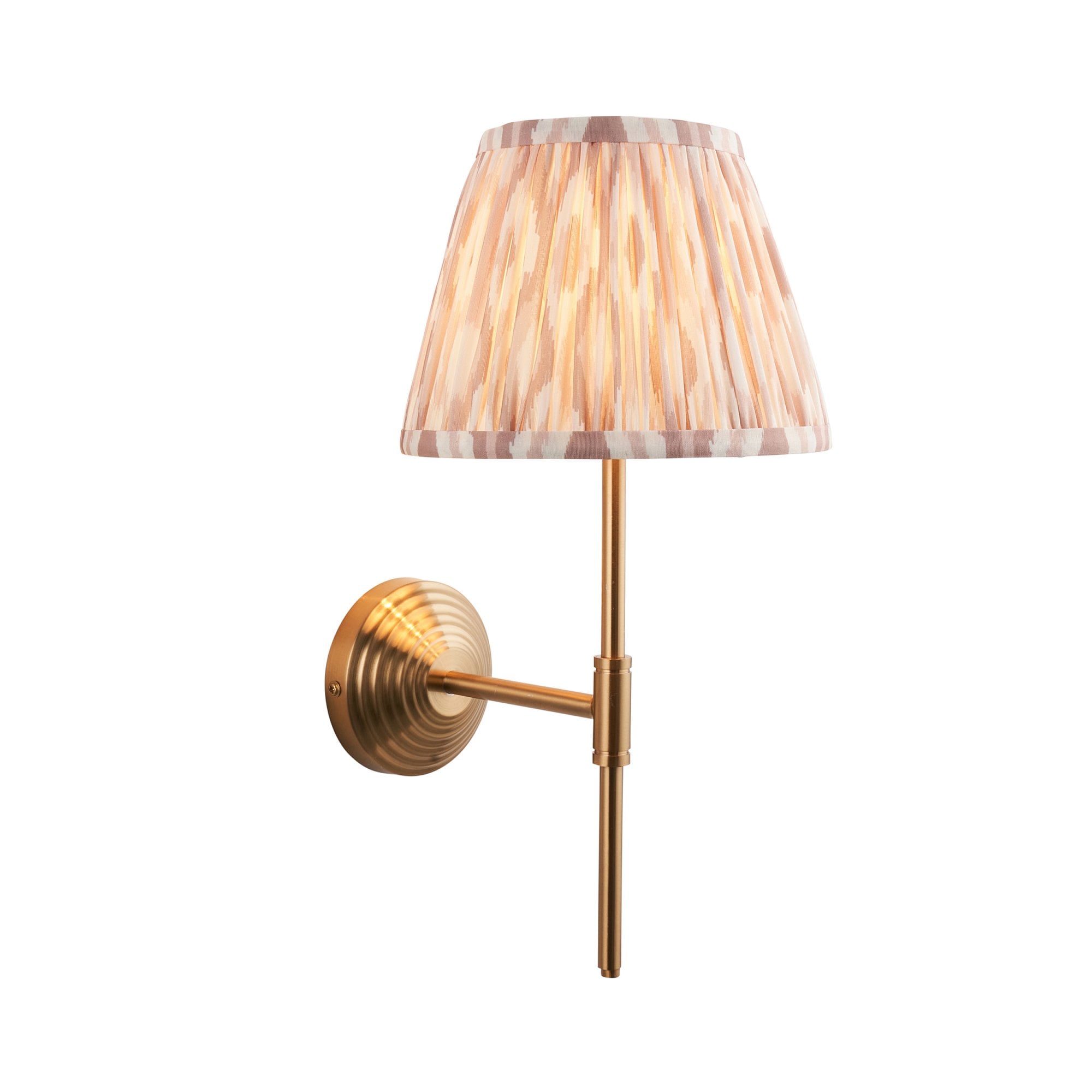 Endon Obelisk T Bar Wall Light & Ikat 20cm Neutral Shade