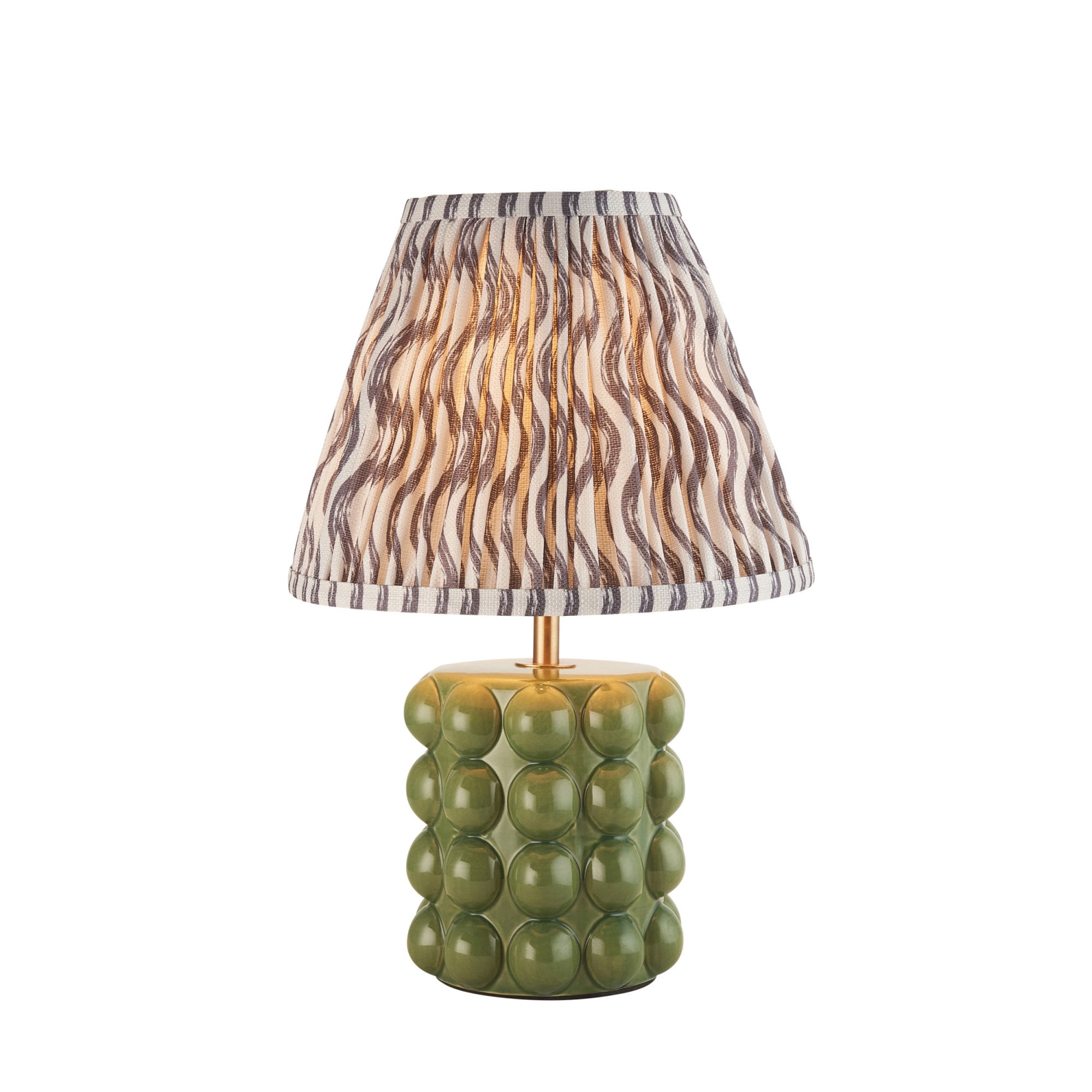 Endon Bobble Table Lamp & Ripple 25cm Pearl Grey Shade