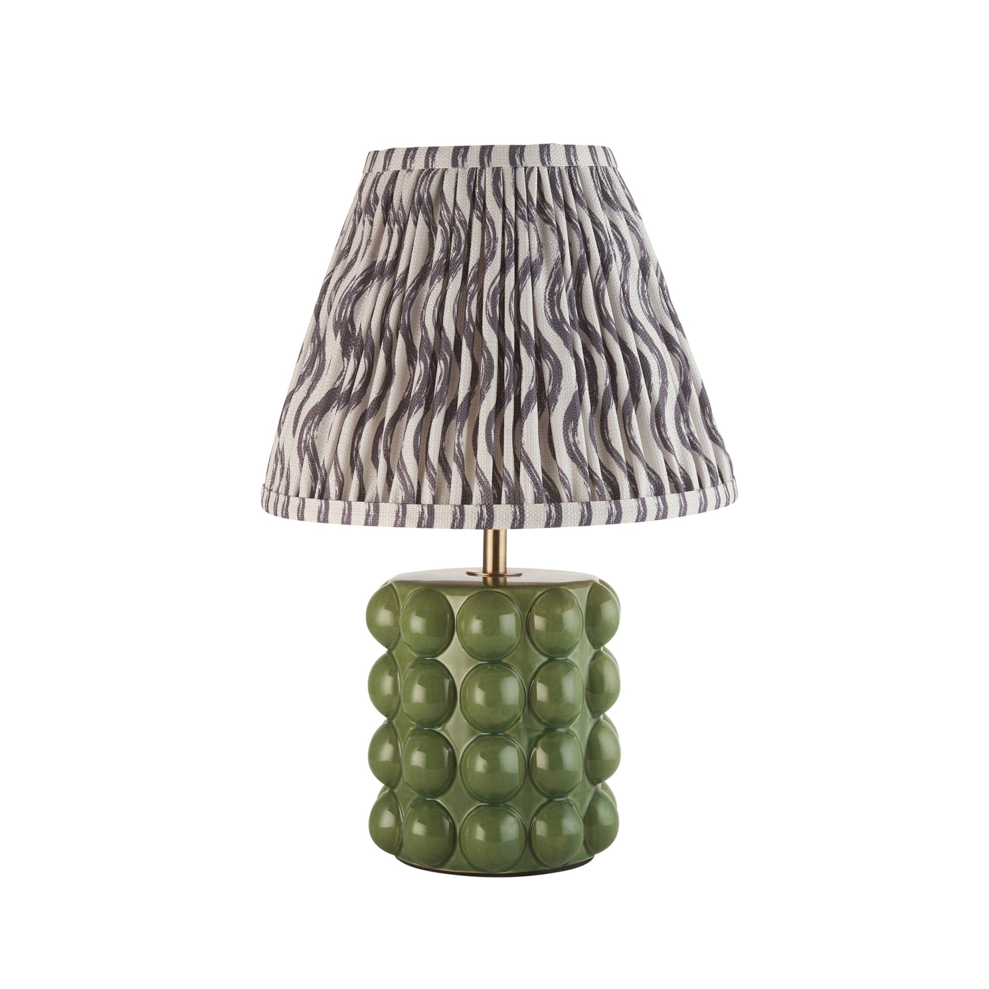 Endon Bobble Table Lamp & Ripple 25cm Pearl Grey Shade