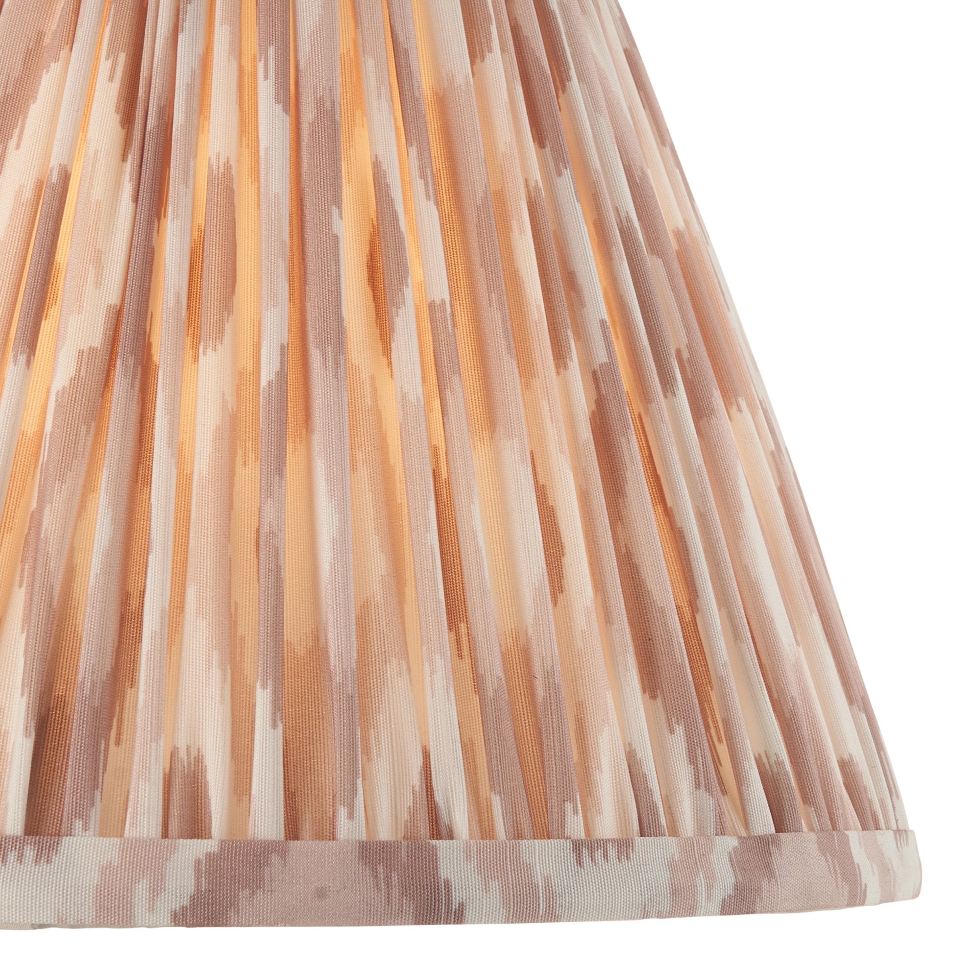 Endon Myrtle Gloss Almond White Table Lamp & Ikat 25cm Neutral Shade