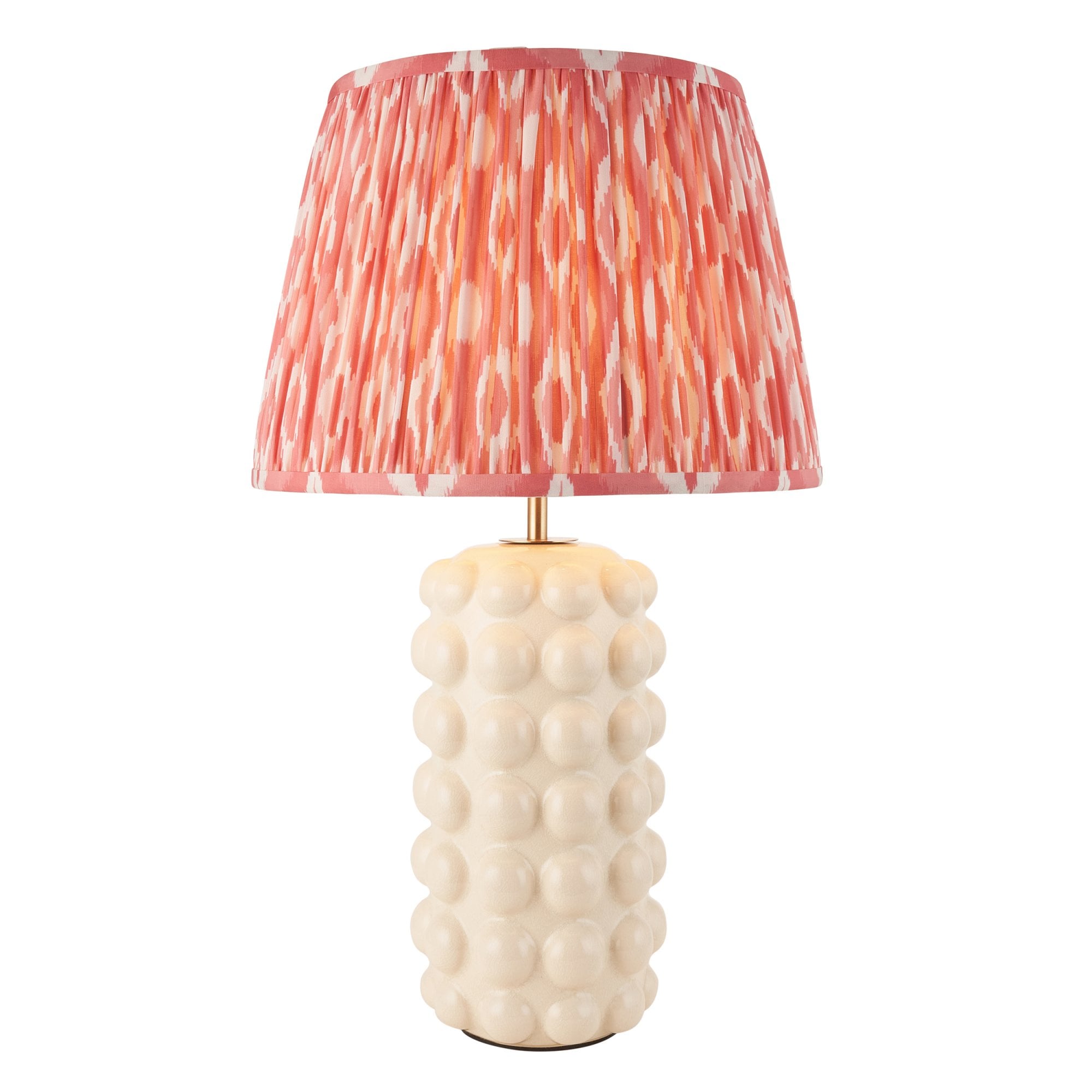 Endon Bobble Table Lamp & Ikat 35cm Coral Pink Shade