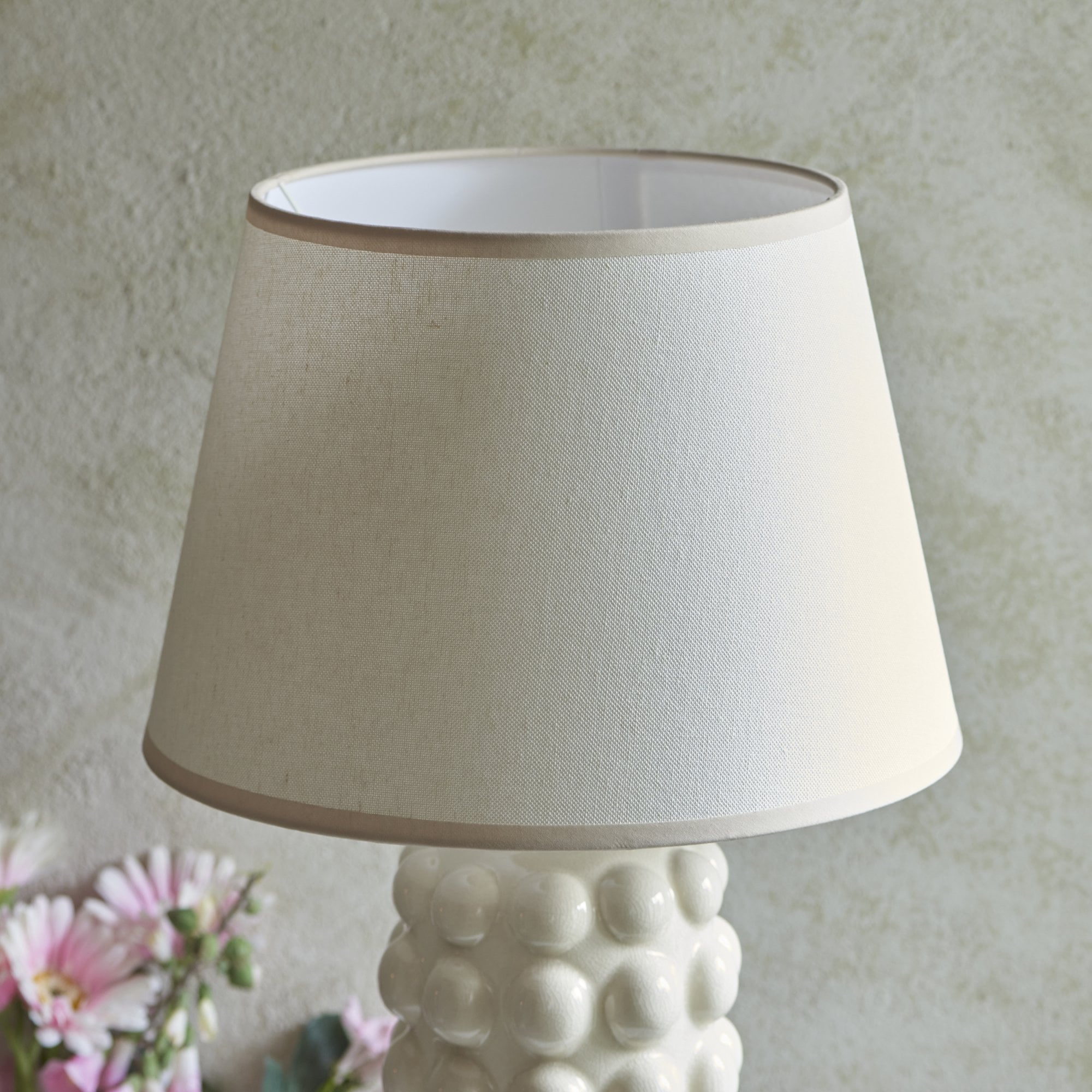 Endon Bobble Table Lamp & Ivy 35cm Vintage White Shade