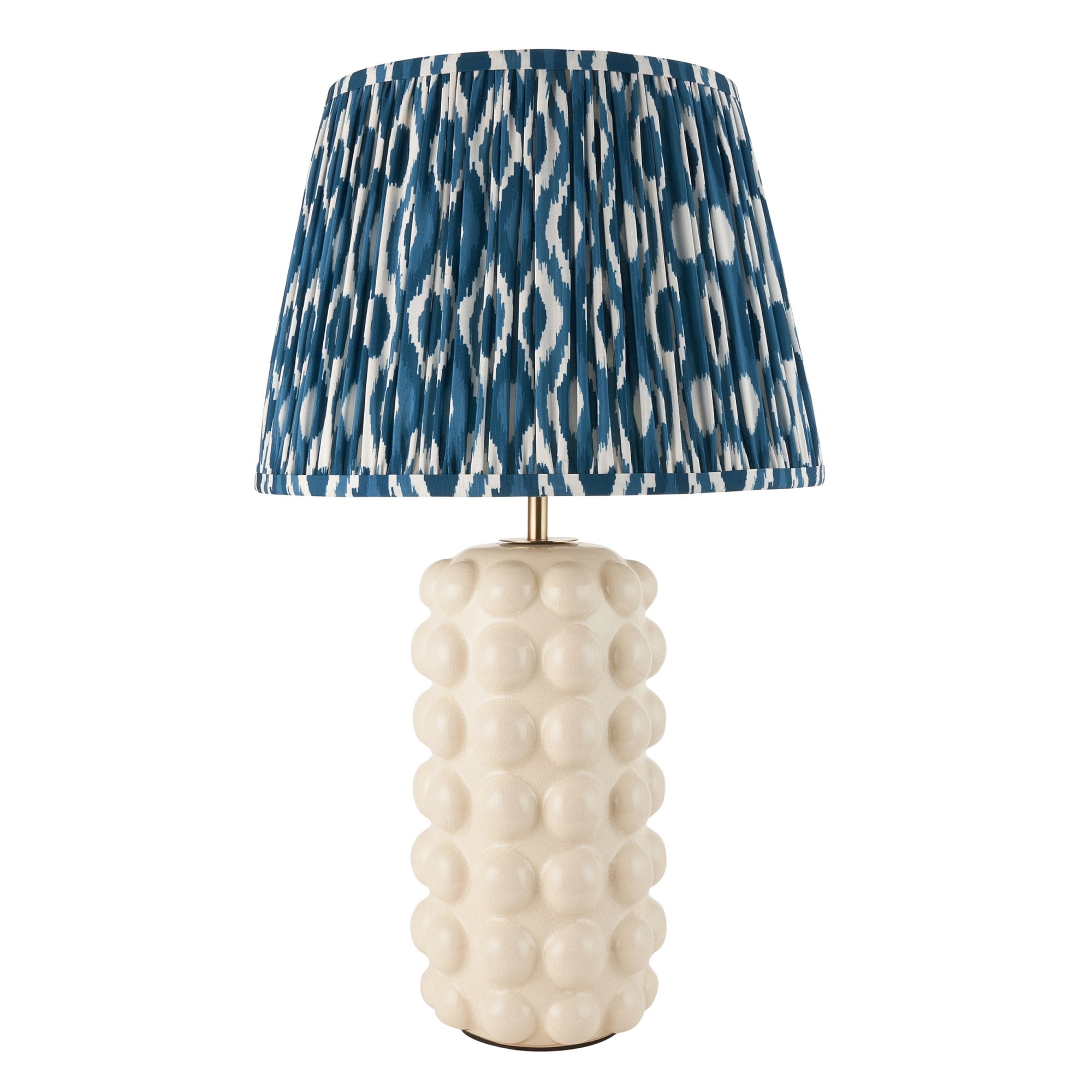 Endon Bobble Table Lamp & Ikat 35cm Marlin Blue Shade