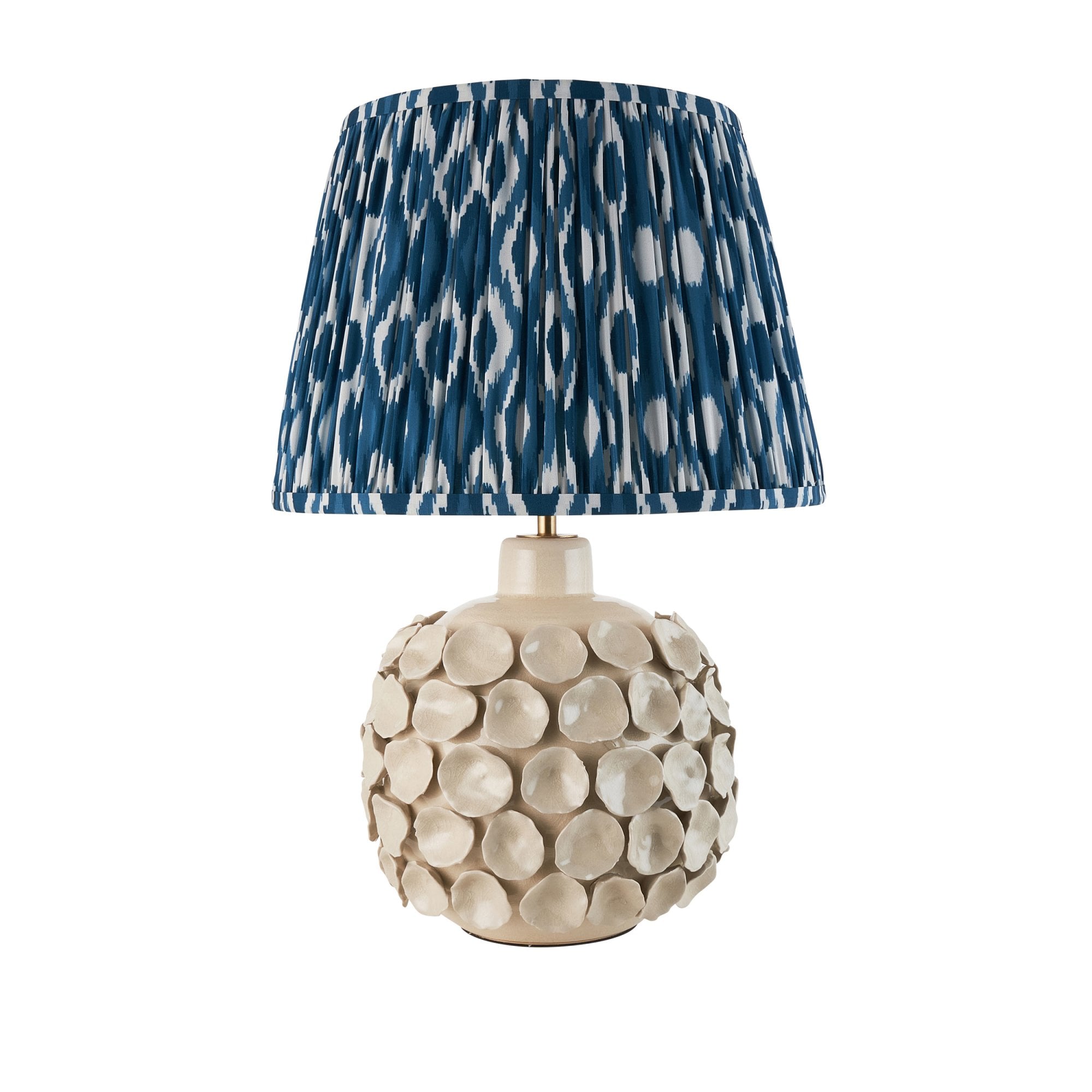 Endon Borello Table Lamp & Ikat 35cm Marlin Blue Shade