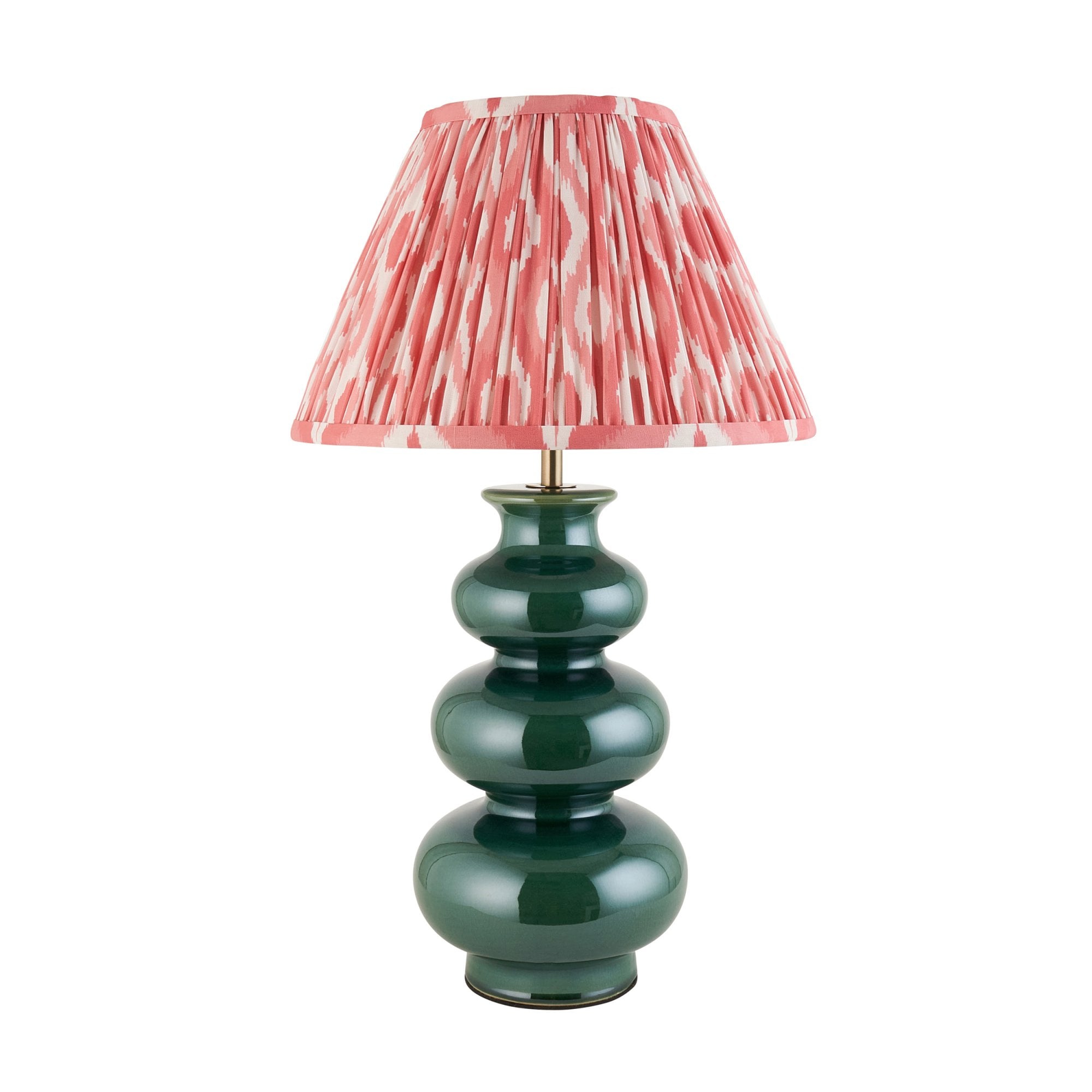 Endon Monroe Table Lamp & Ikat 30cm Coral Pink Shade