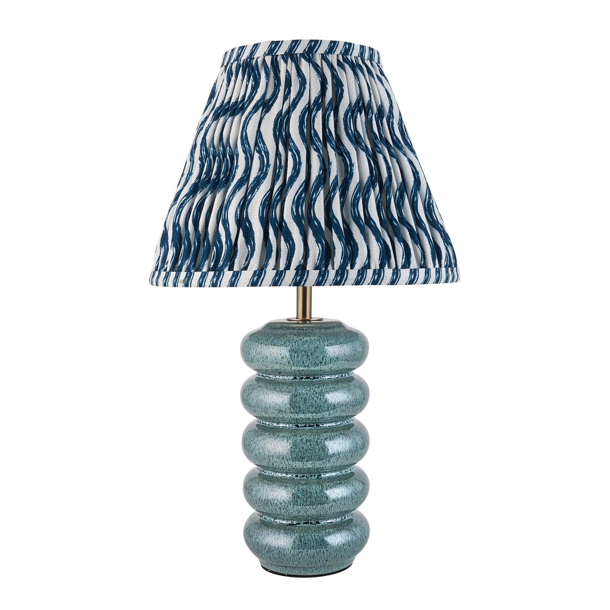 Endon Squash Table Lamp & Ripple 25cm Marlin Blue Shade