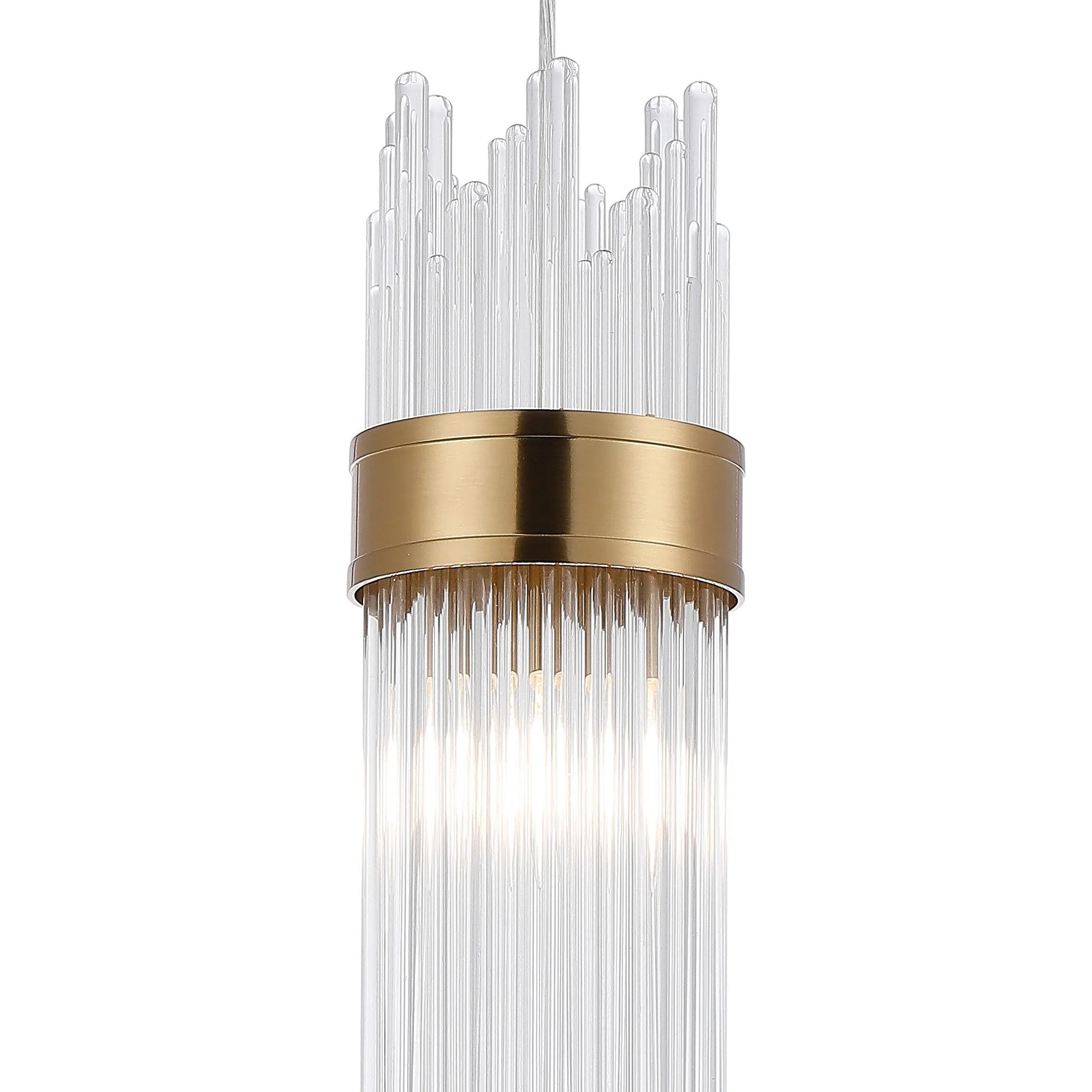 Fabula Portsea 12.5cm Single Pendant  IP44  - Gold & Clear Glass