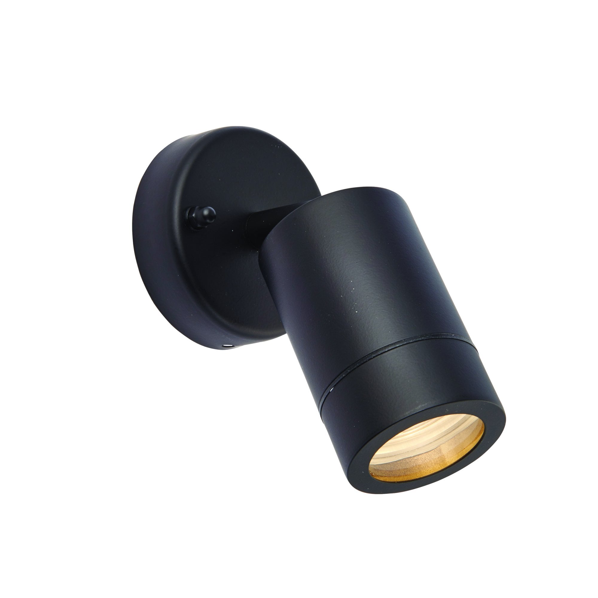 Saxby Palin Single IP44 Adjustable Wall Spot Light - Matt Black