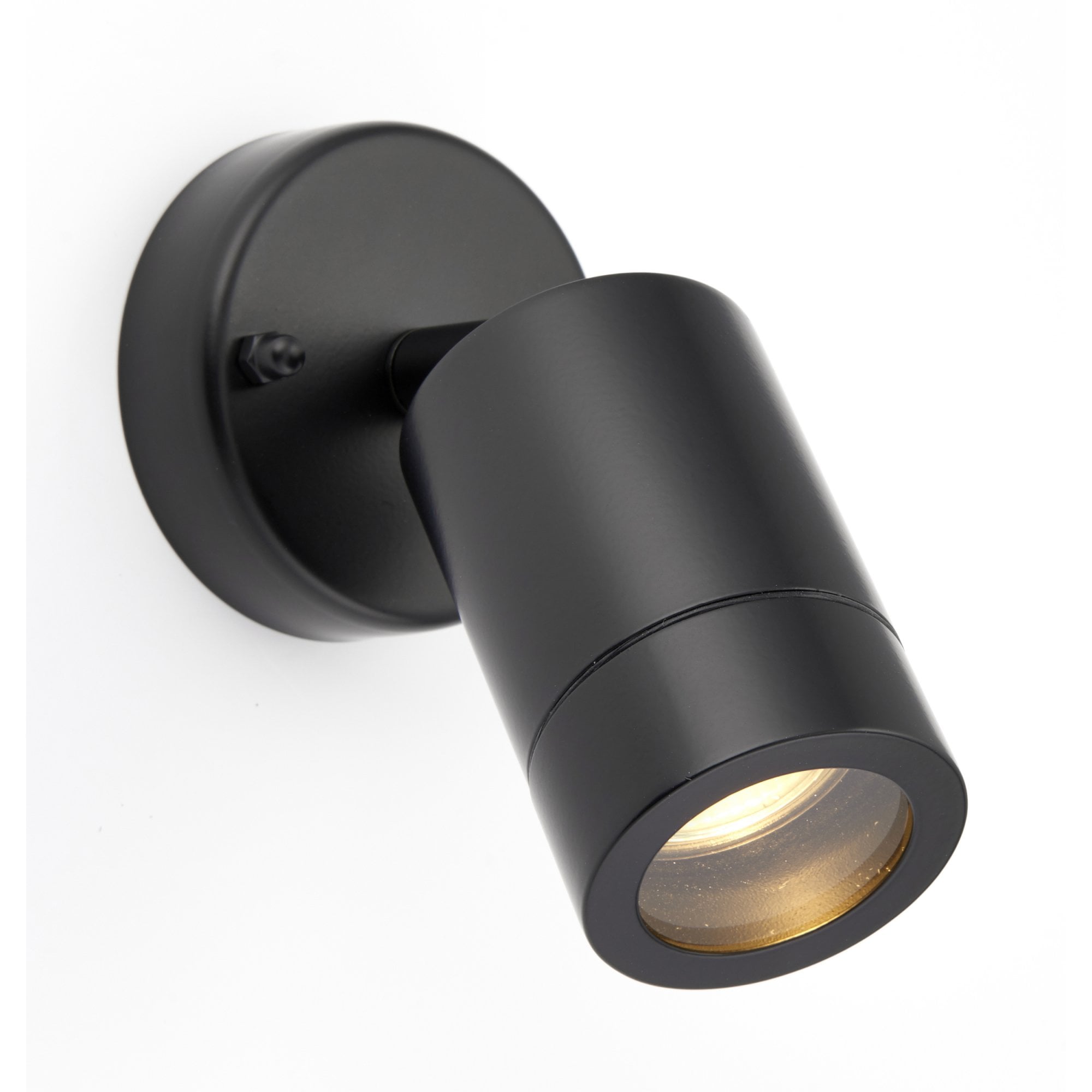Saxby Palin Single IP44 Adjustable Wall Spot Light - Matt Black