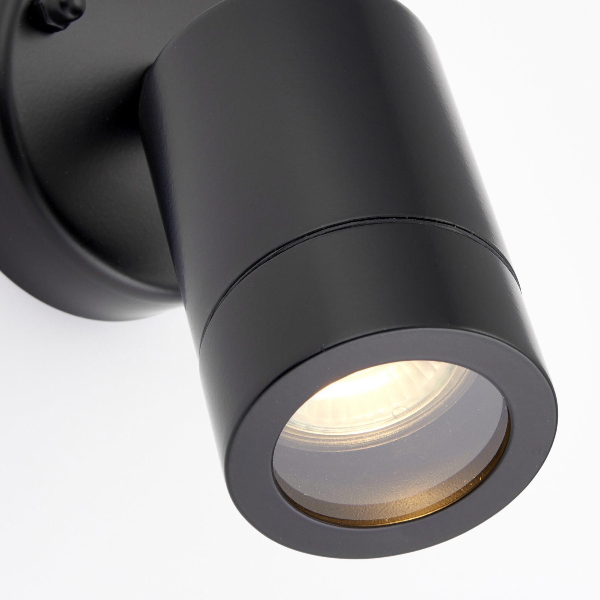 Saxby Palin Single IP44 Adjustable Wall Spot Light - Matt Black