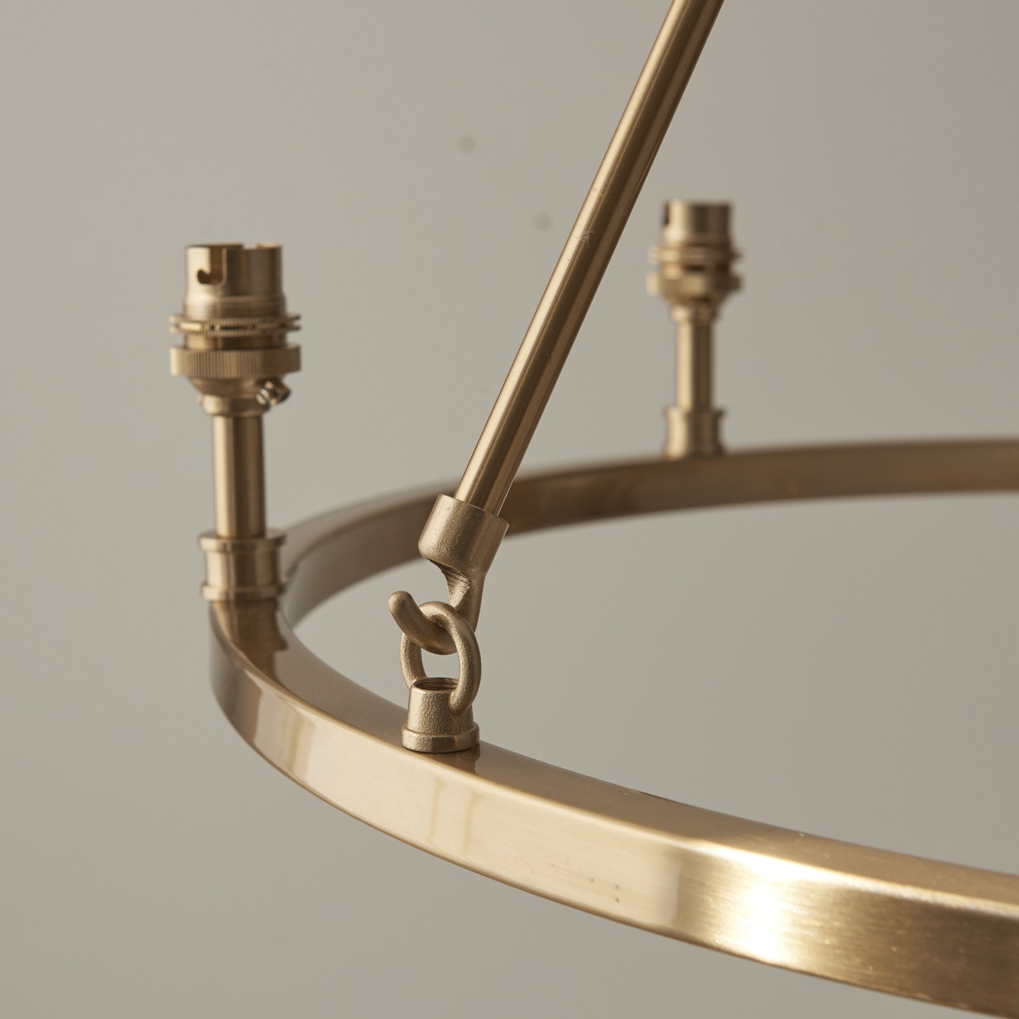 Endon Chester Aged Brass Plate 3 Light Pendant & Zigzag 16cm Pearl Grey Shade