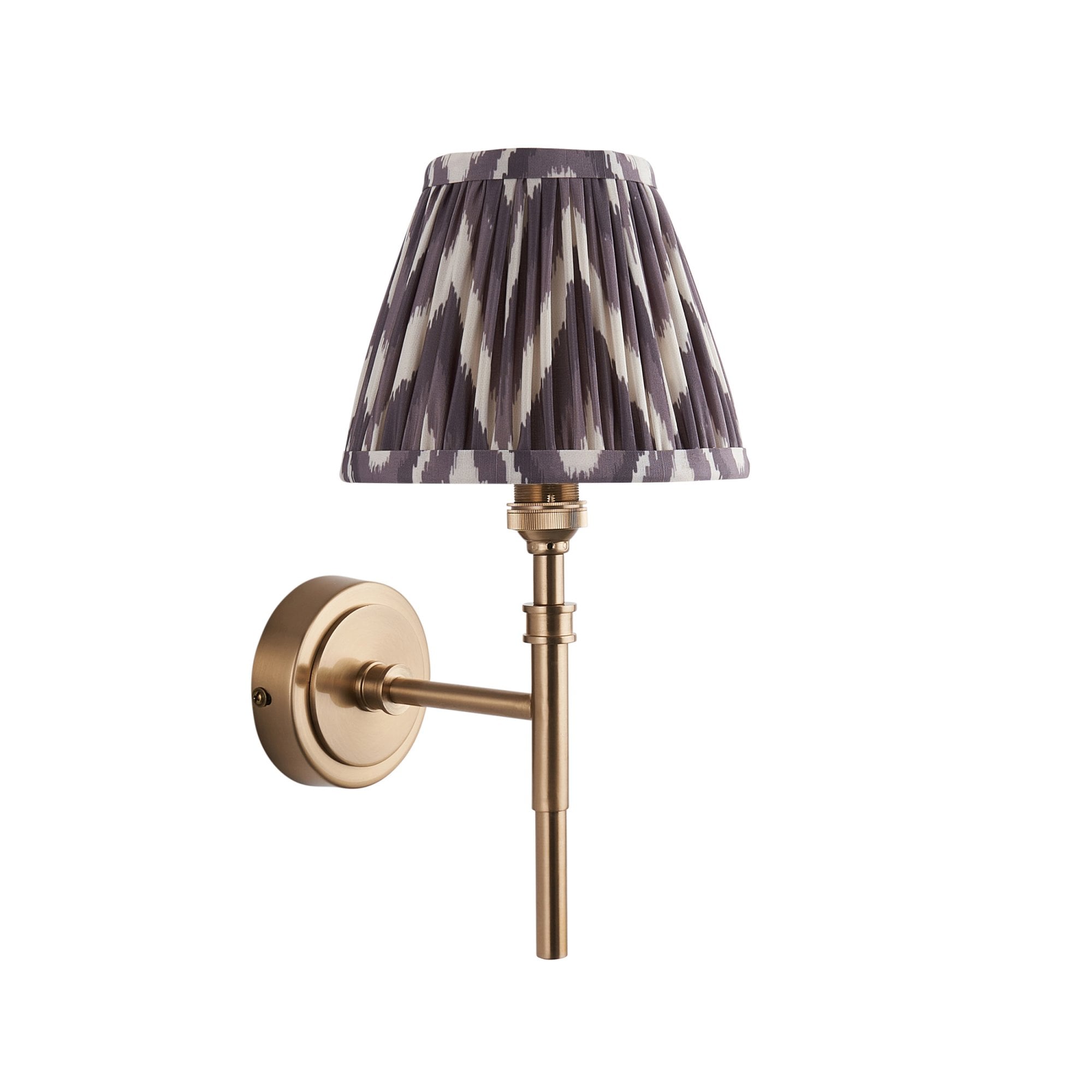 Endon Chester Wall Light & Zigzag 16cm Pearl Grey Shade