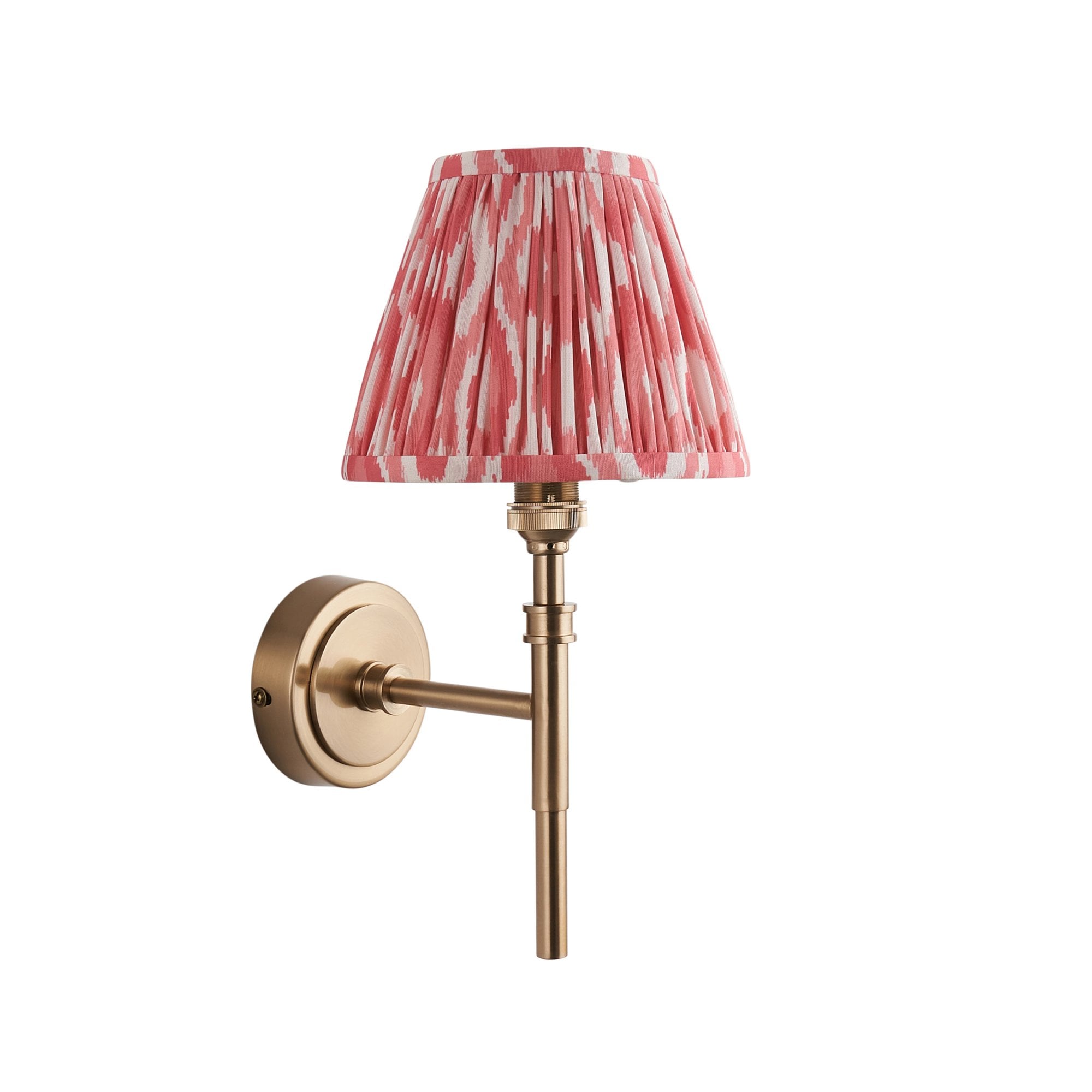 Endon Chester Wall Light & Ikat 16cm Coral Pink Shade