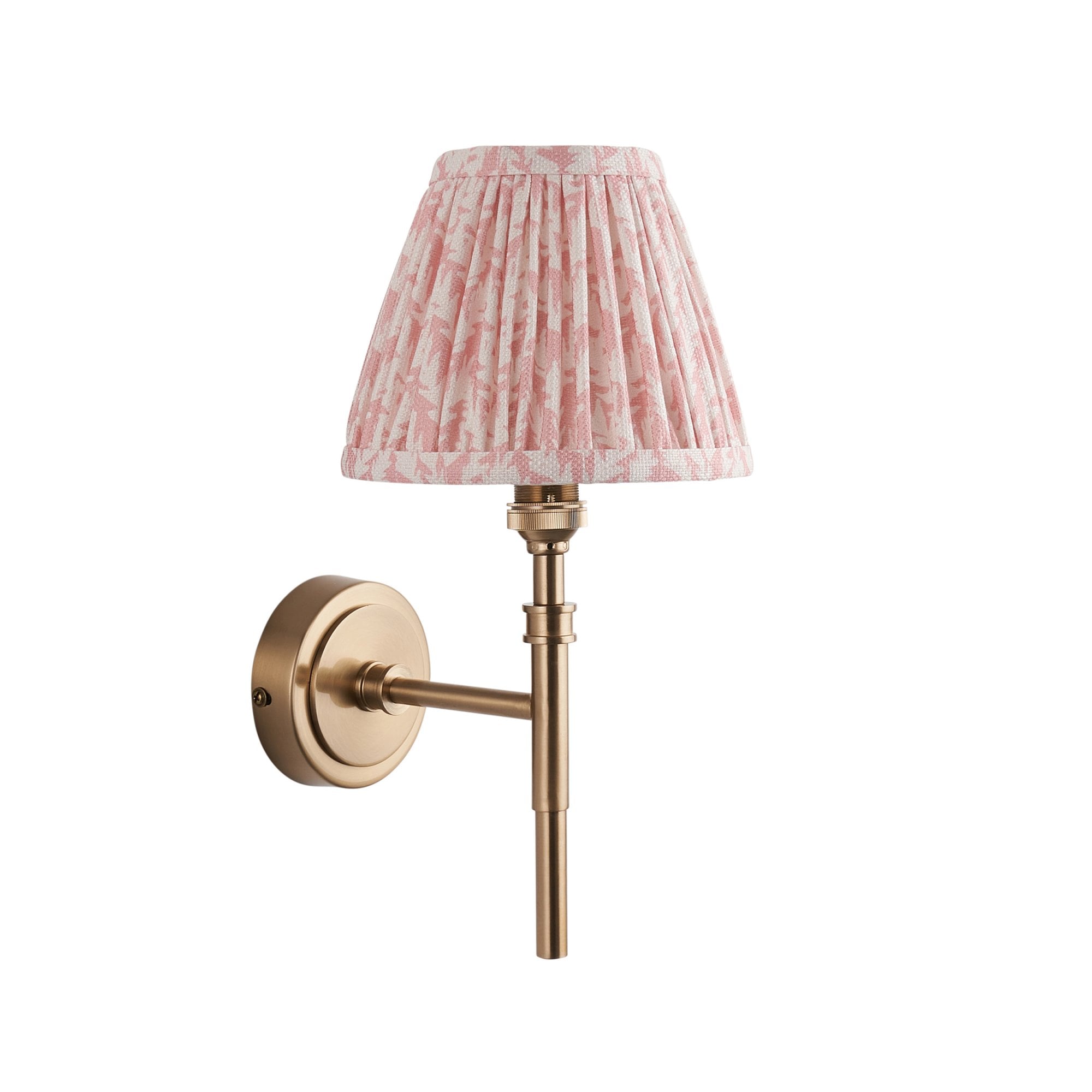 Endon Chester Wall Light & Leaf 16cm Peachy Keen Shade
