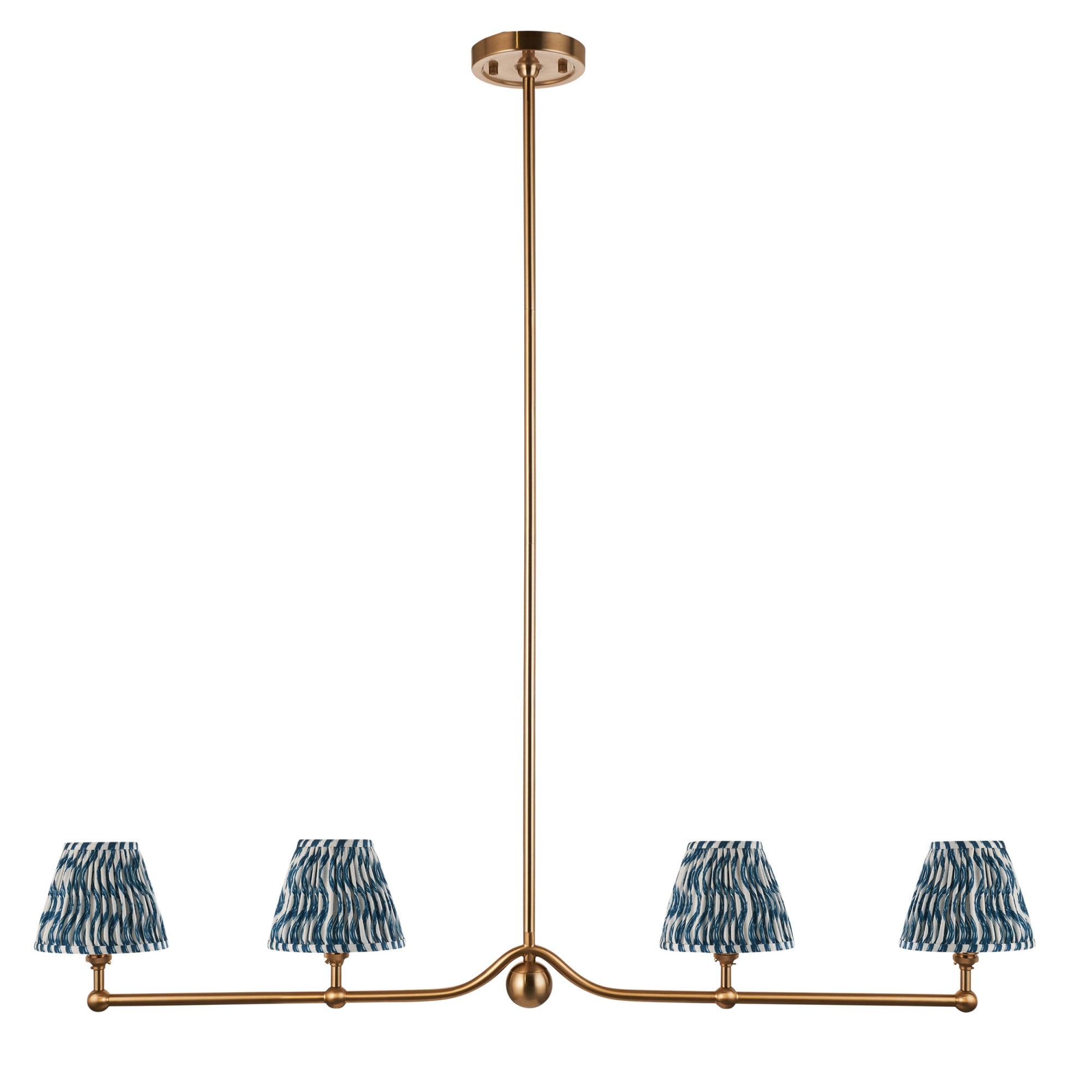 Endon Santiago Pendant & Ripple 16cm Marlin Blue Shade