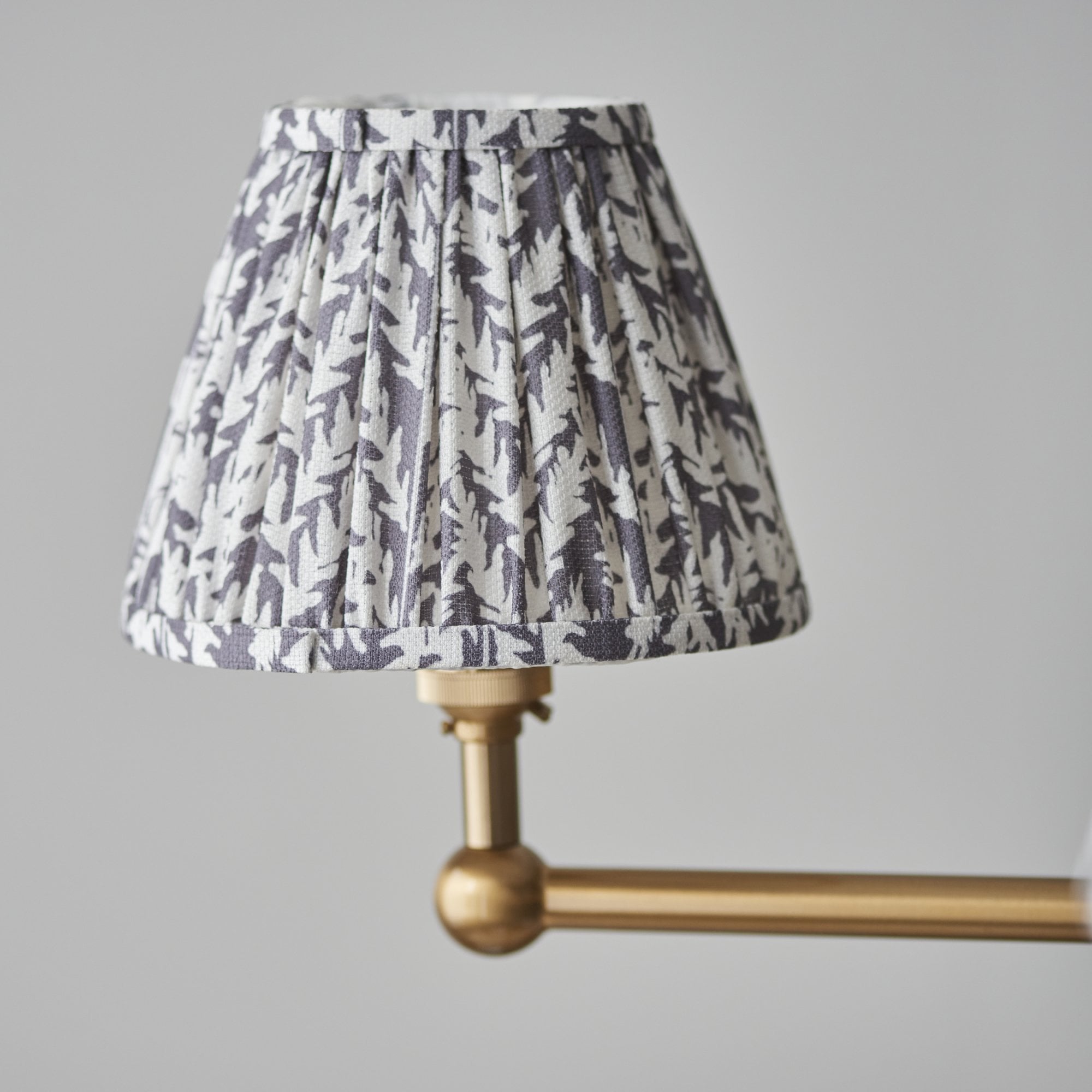 Endon Santiago Brushed Aged Brass 5 Light Pendant & Leaf 16cm Pearl Grey Shade