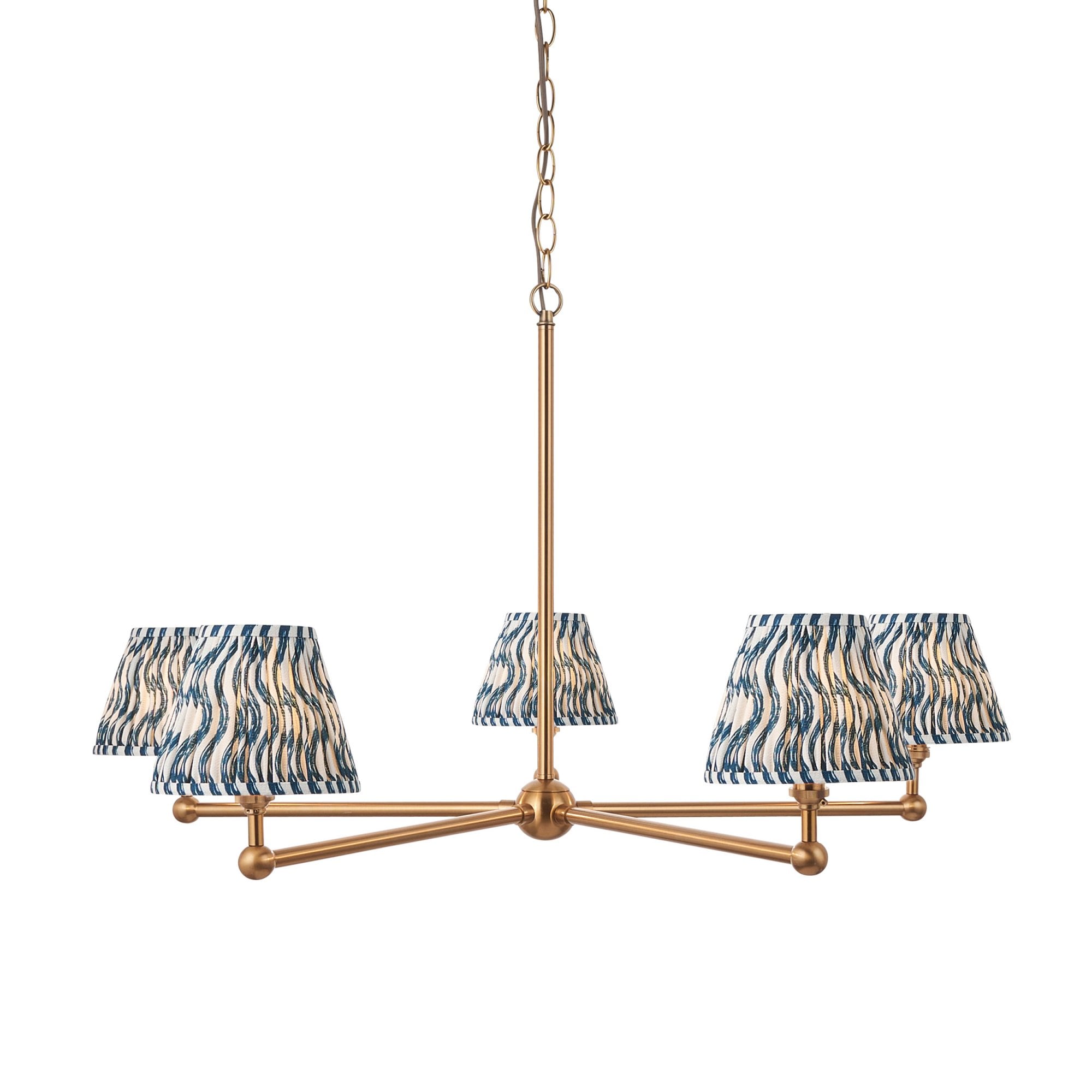 Endon Santiago Pendant & Ripple 16cm Marlin Blue Shade