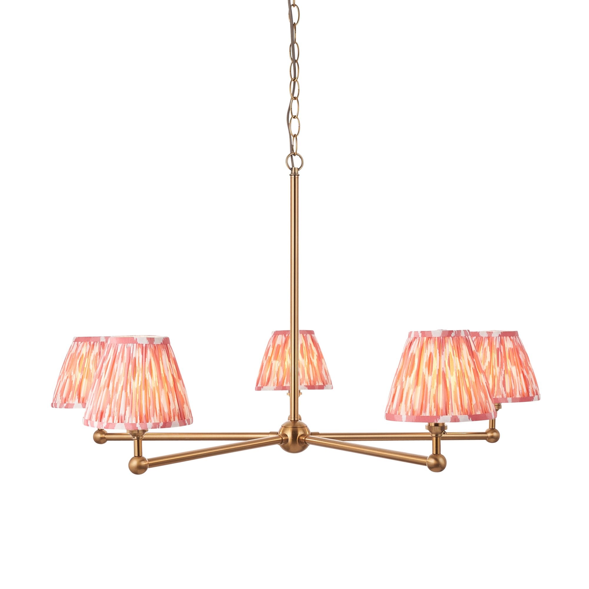 Endon Santiago Pendant & Ikat 16cm Coral Pink Shade