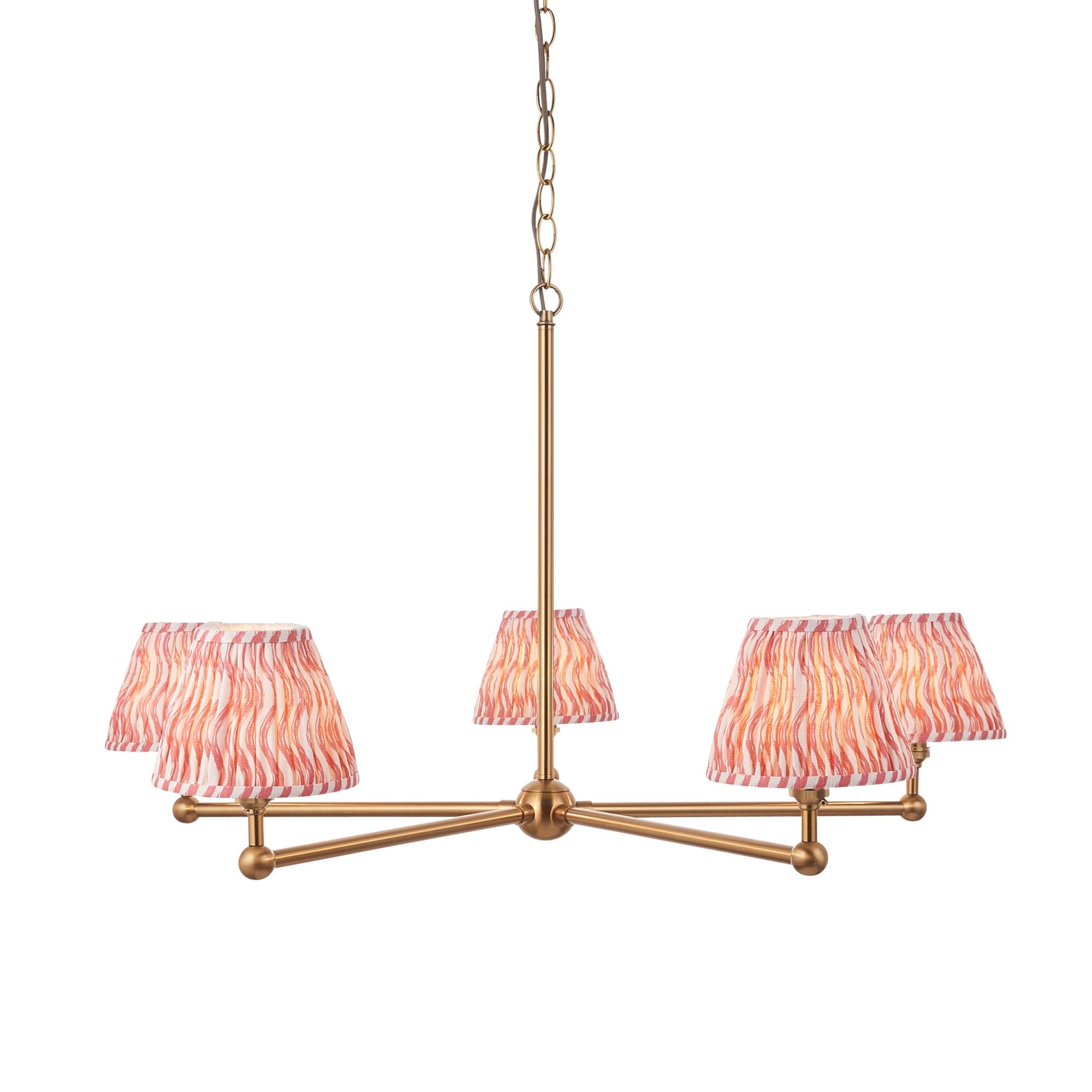 Endon Santiago Pendant & Ripple 16cm Coral Pink Shade