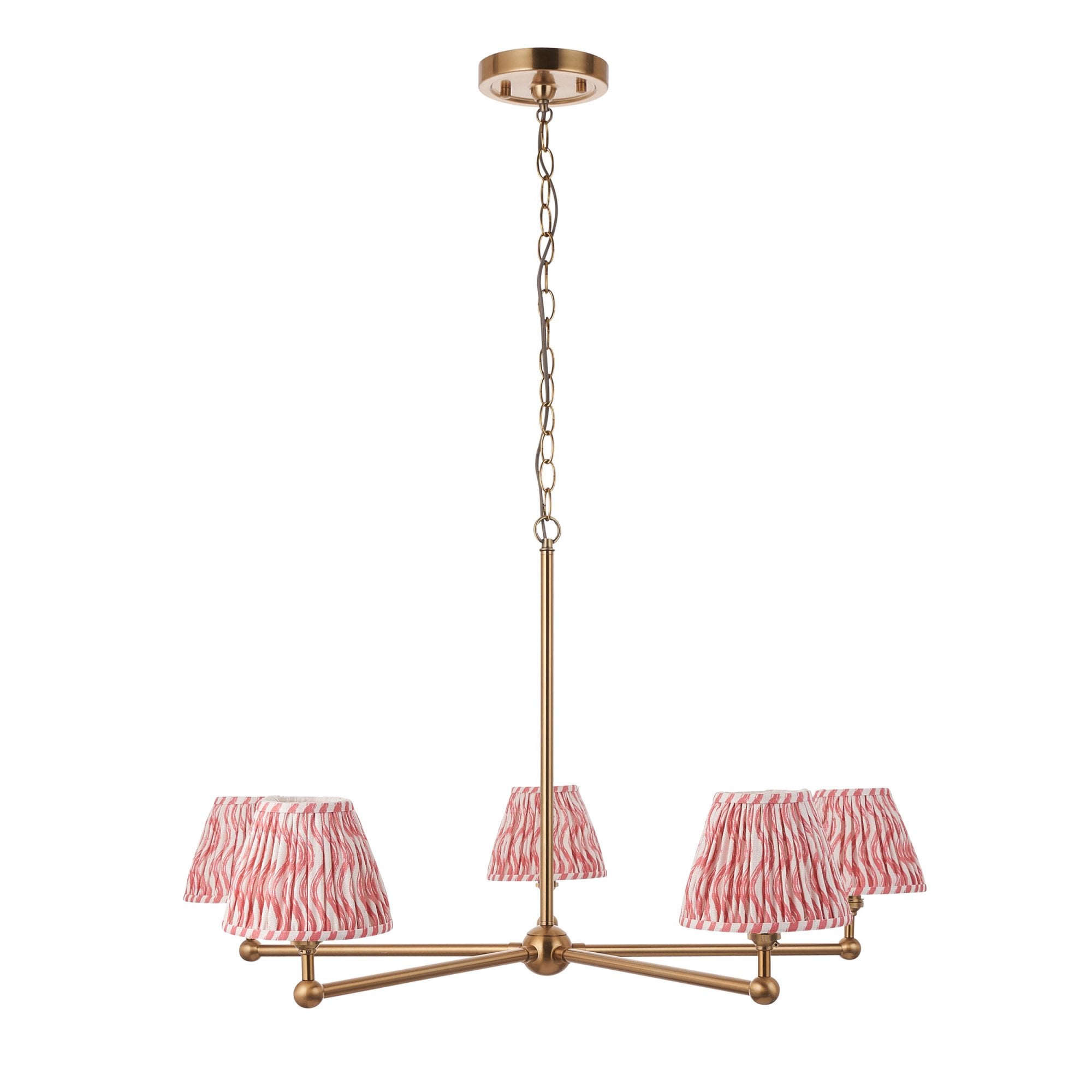 Endon Santiago Pendant & Ripple 16cm Coral Pink Shade