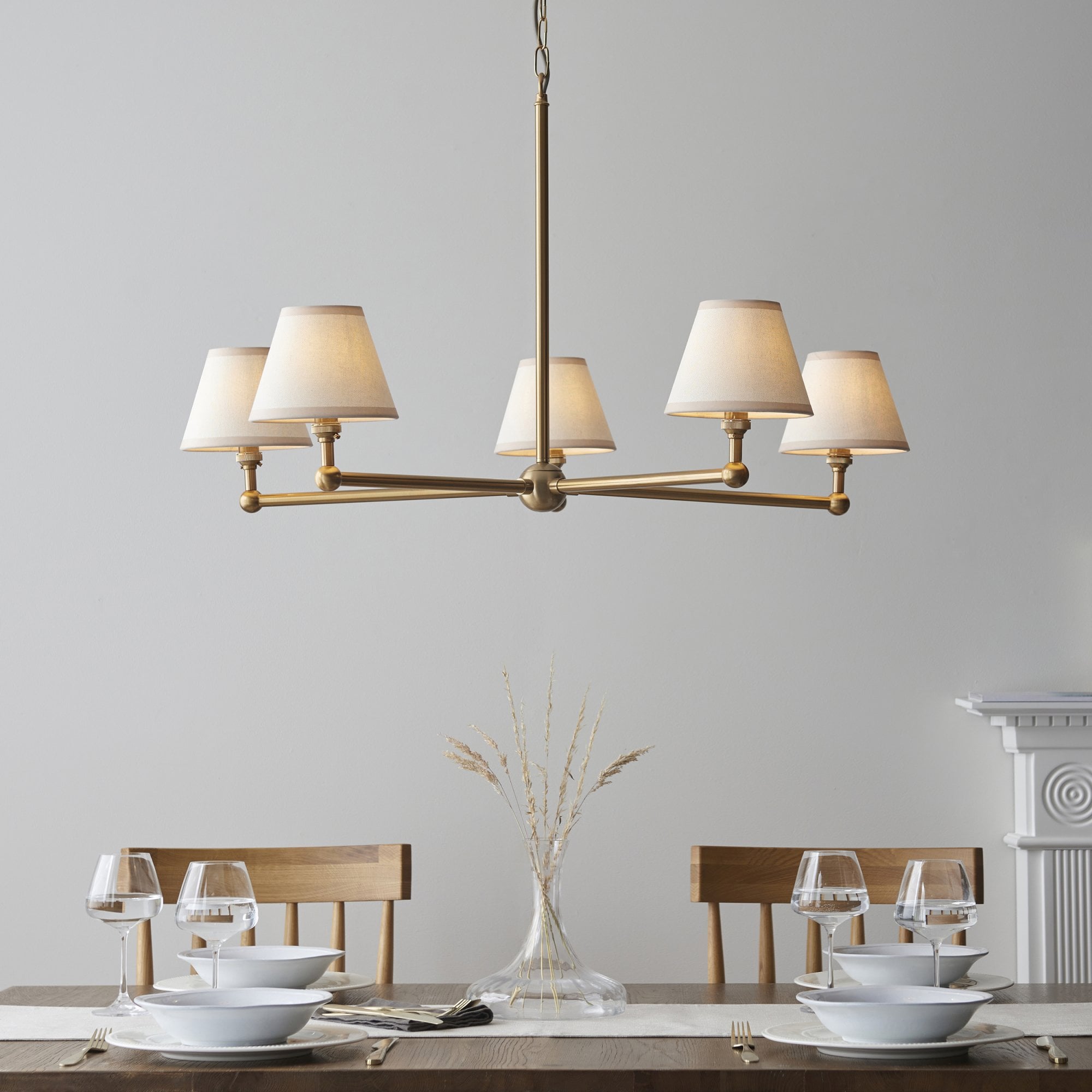 Endon Santiago Pendant & Ivy 16cm Vintage White Shade