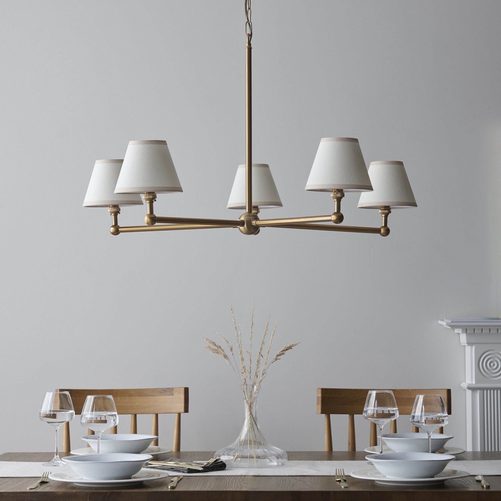 Endon Santiago Pendant & Ivy 16cm Vintage White Shade