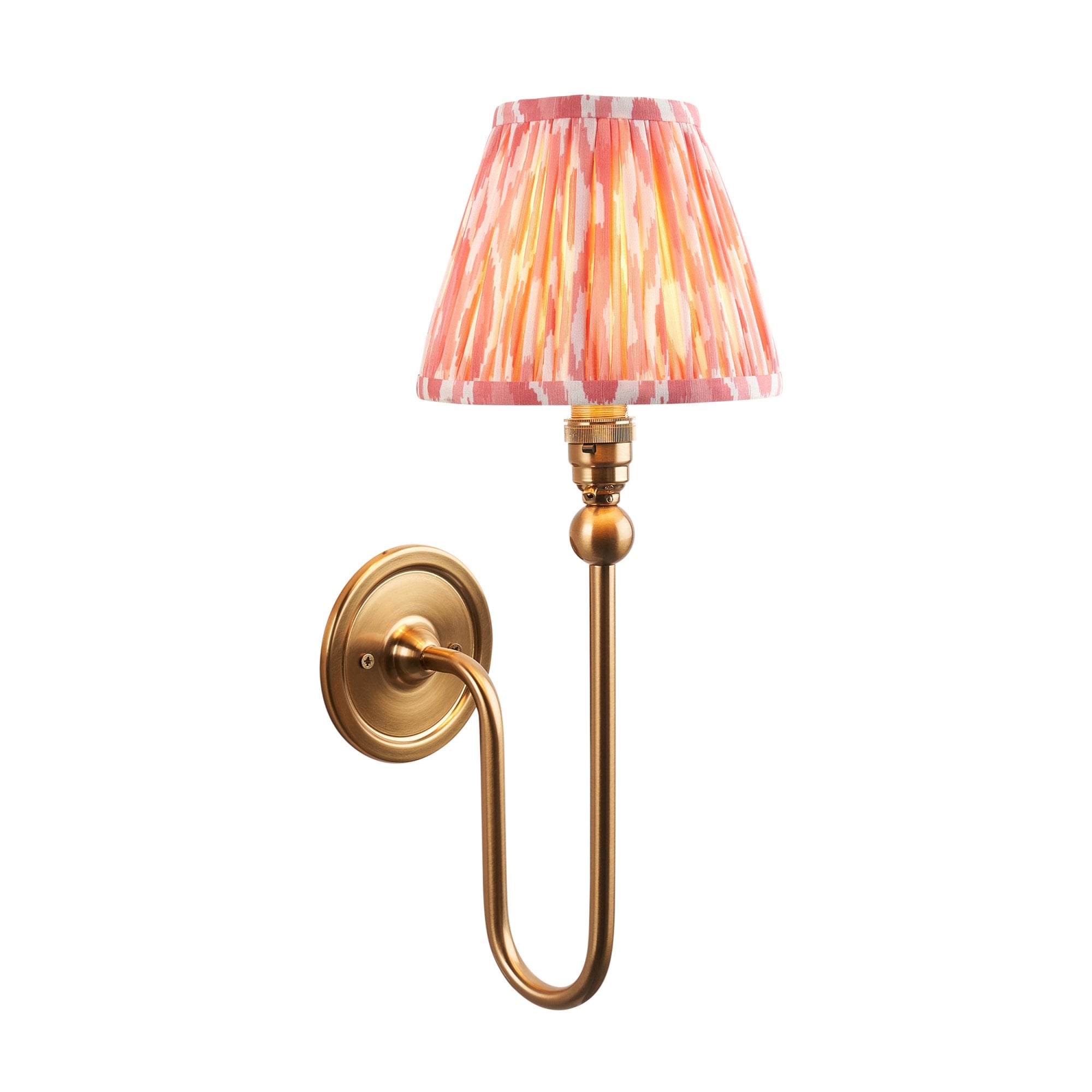 Endon Santiago Wall Light & Ikat 16cm Coral Pink Shade