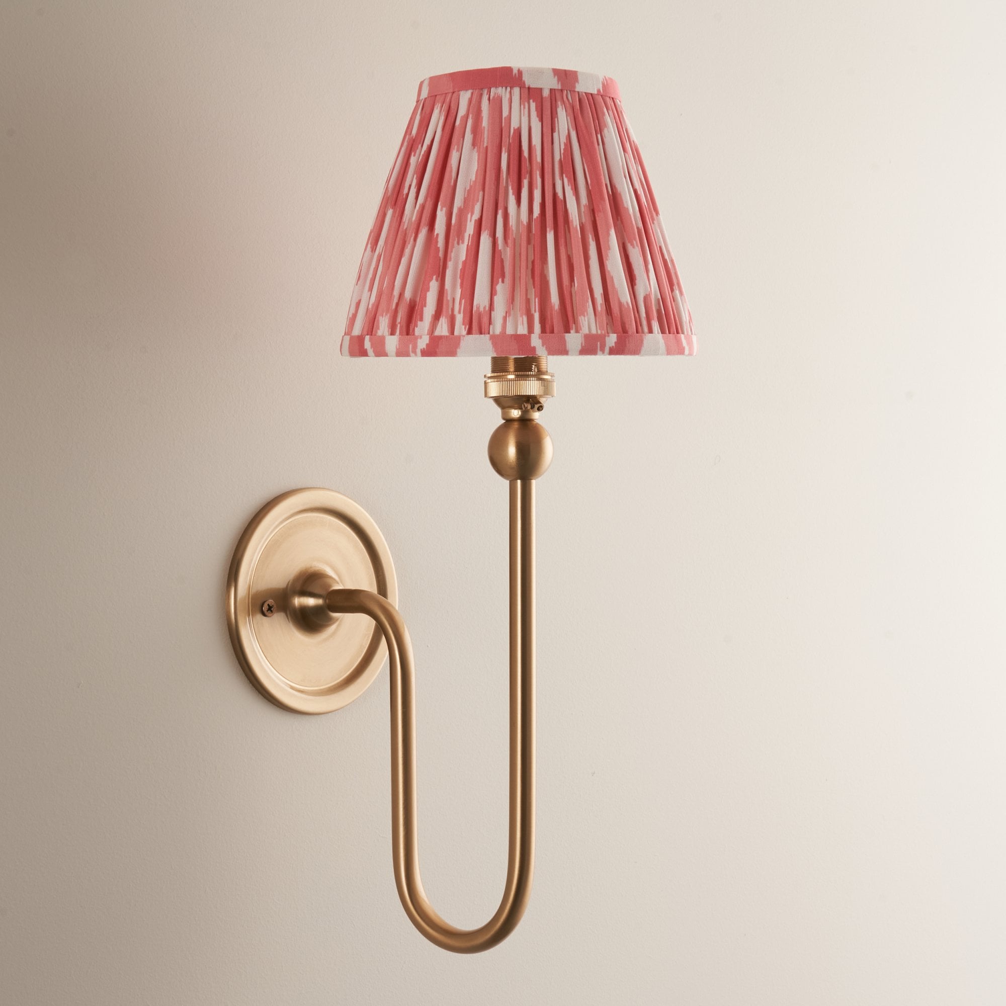 Endon Santiago Wall Light & Ikat 16cm Coral Pink Shade