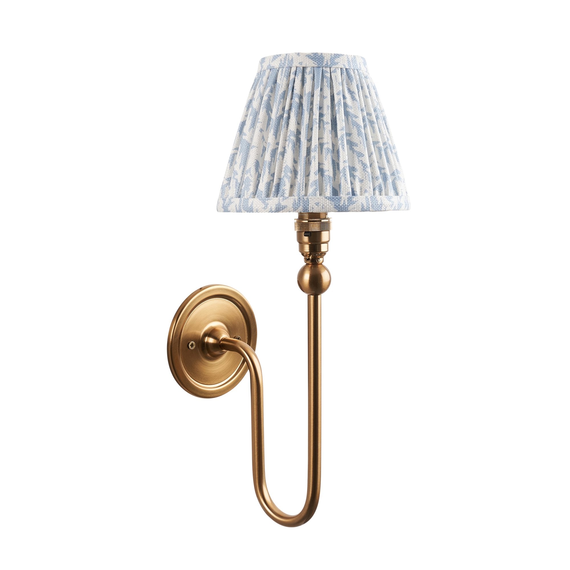 Endon Santiago Wall Light & Leaf 16cm Shell Bay Blue Shade
