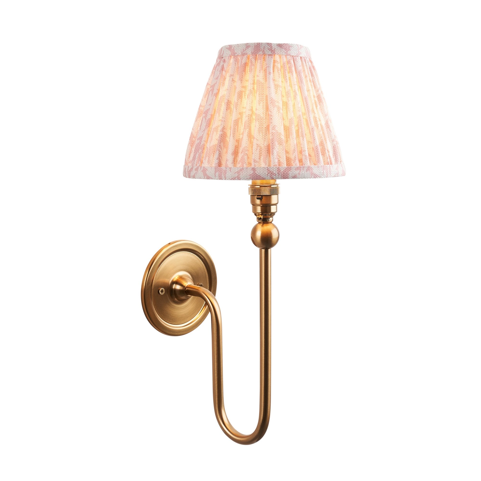 Endon Santiago Wall Light & Leaf 16cm Peachy Keen Shade