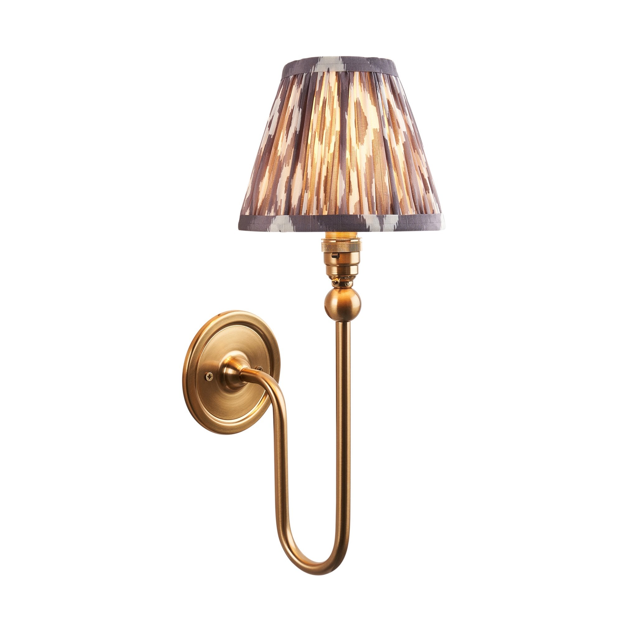 Endon Santiago Wall Light & Ikat 16cm Pearl Grey Shade