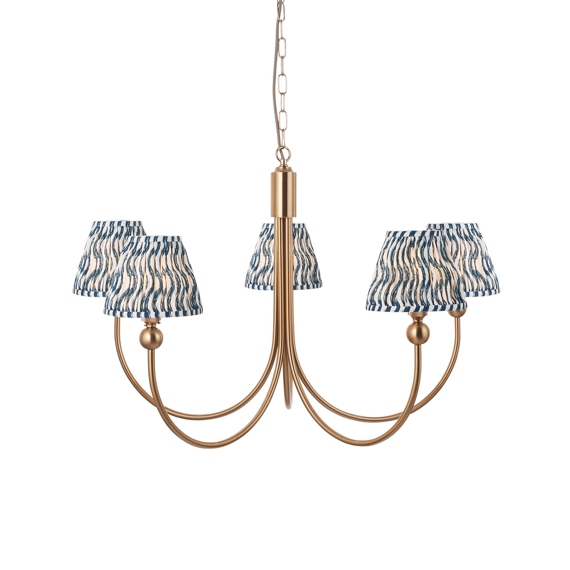 Endon Santiago Pendant & Ripple 16cm Marlin Blue Shade