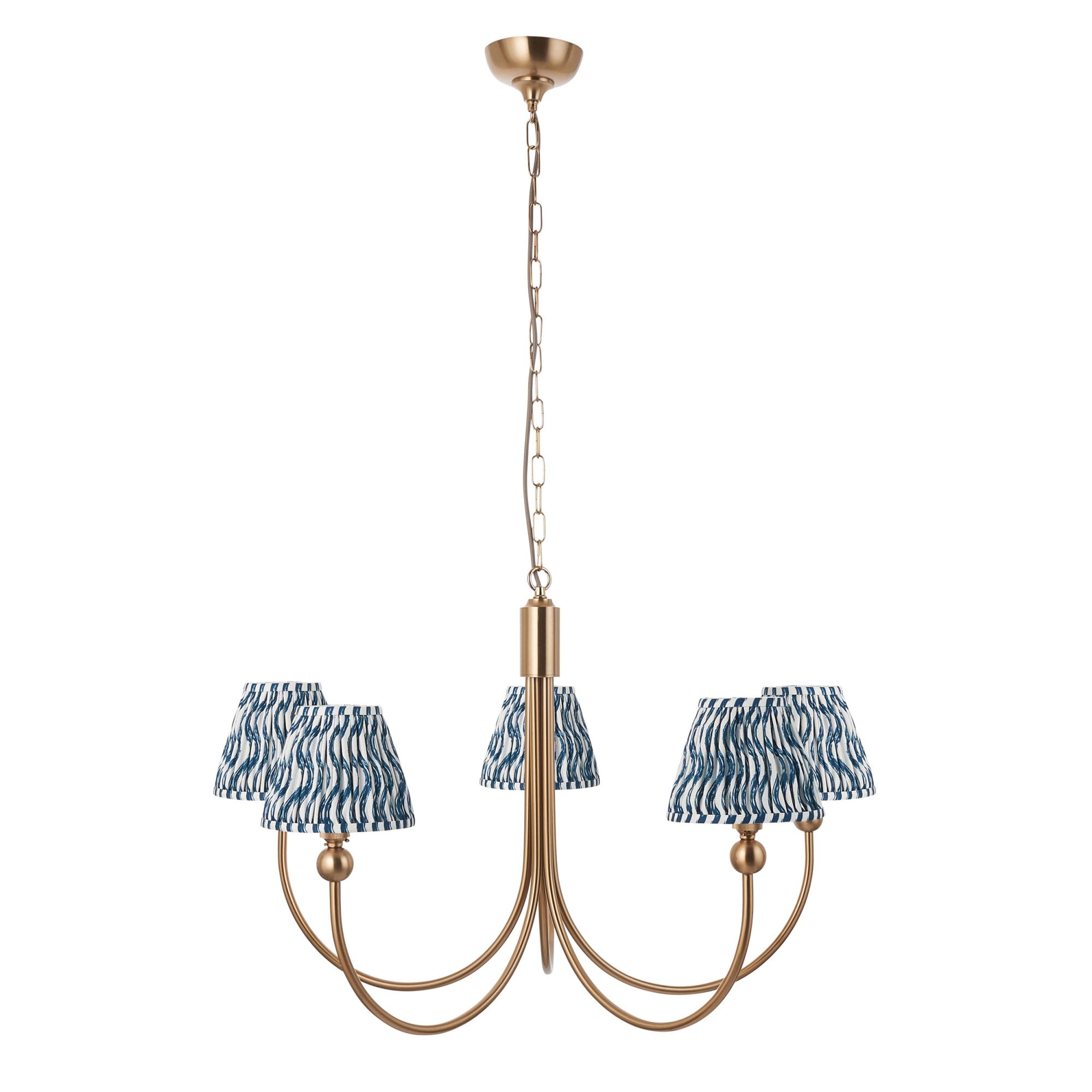 Endon Santiago Pendant & Ripple 16cm Marlin Blue Shade