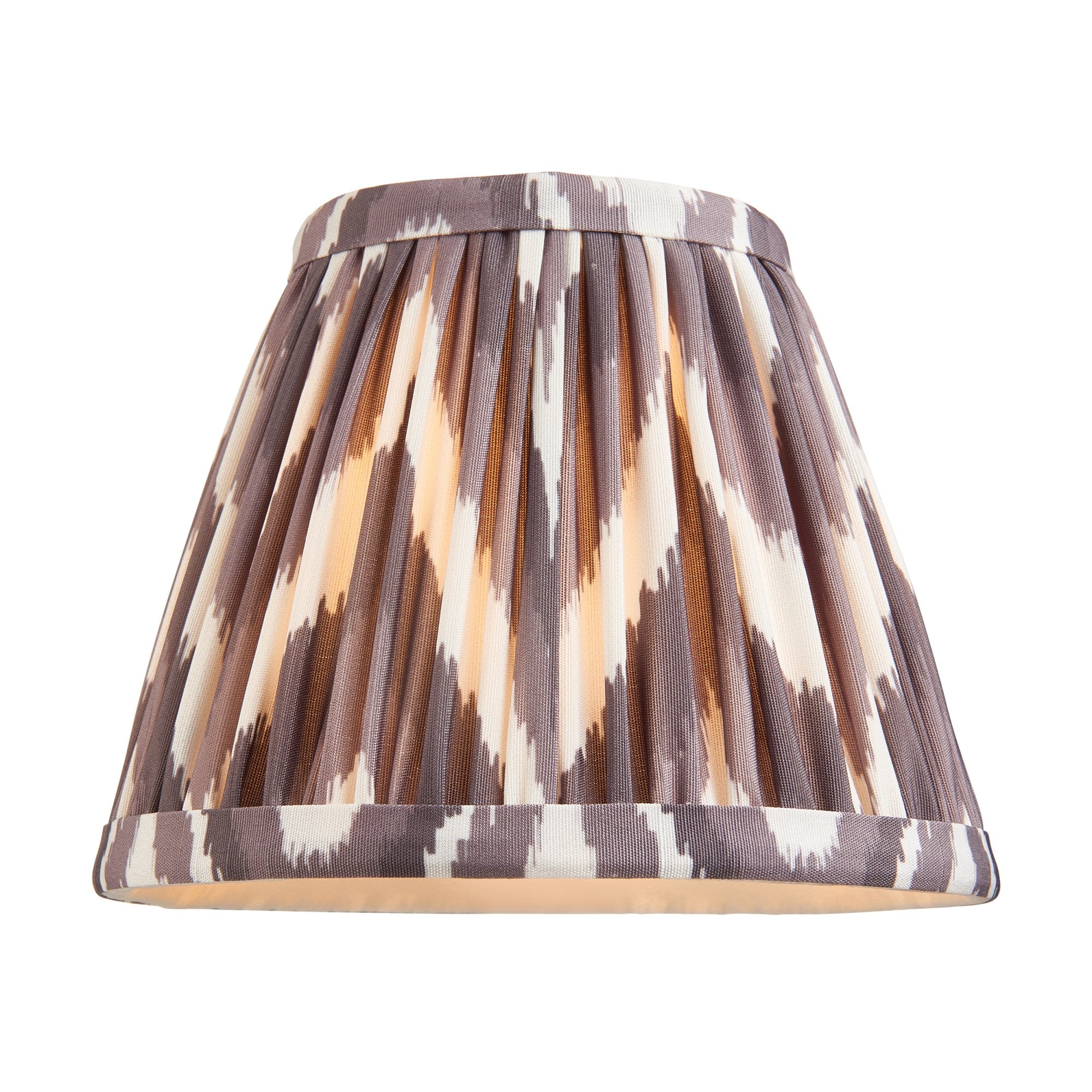 Endon Santiago Curved Brushed Aged Brass 5 Light Pendant & Zigzag 16cm Pearl Grey Shade
