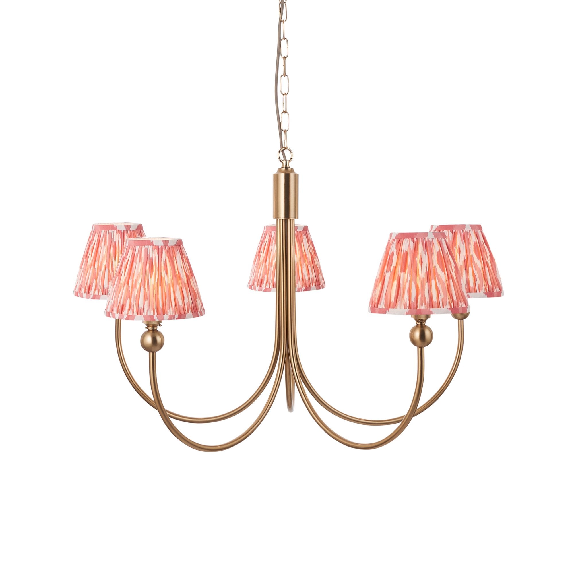 Endon Santiago Pendant & Ikat 16cm Coral Pink Shade