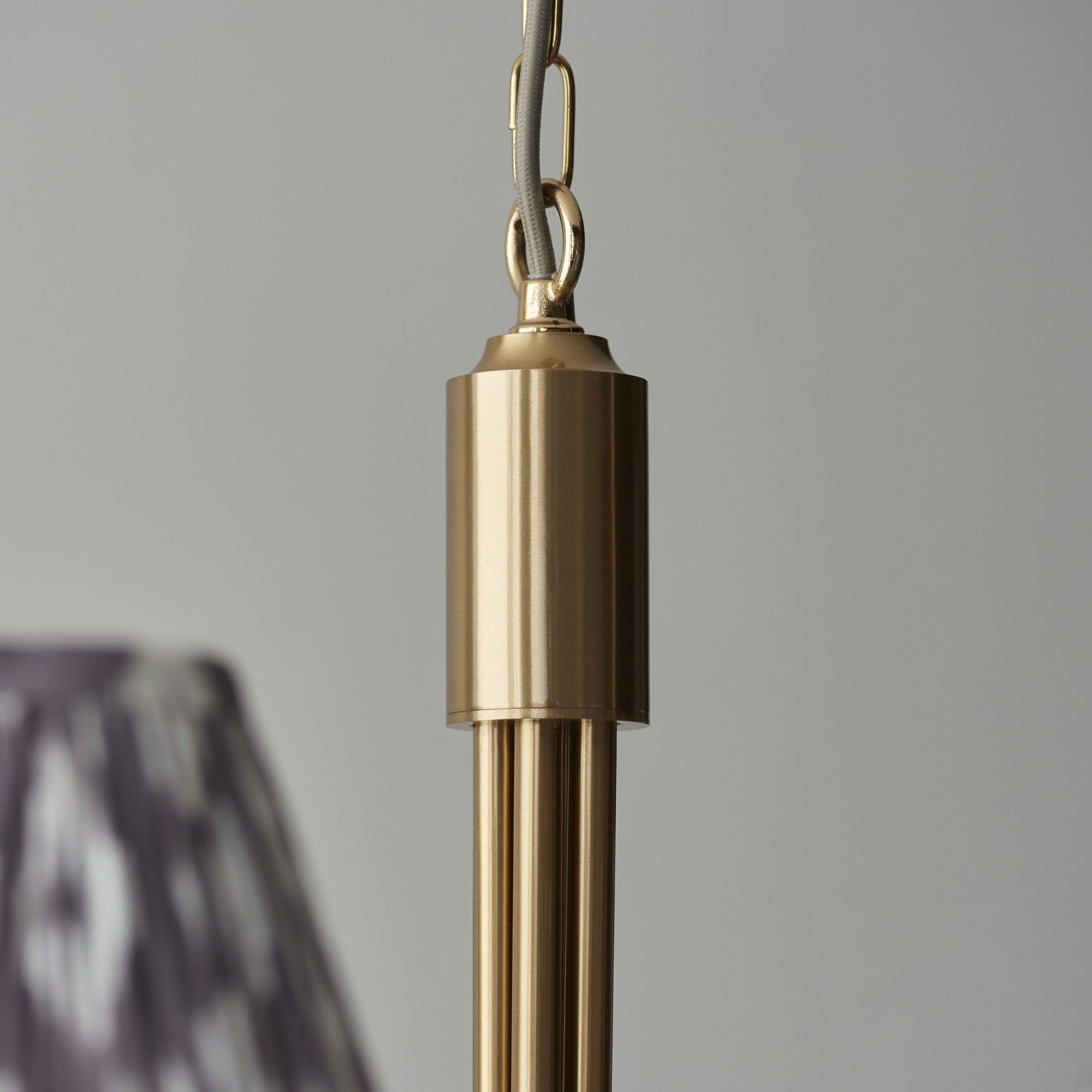 Endon Santiago Pendant & Ikat 16cm Pearl Grey Shade