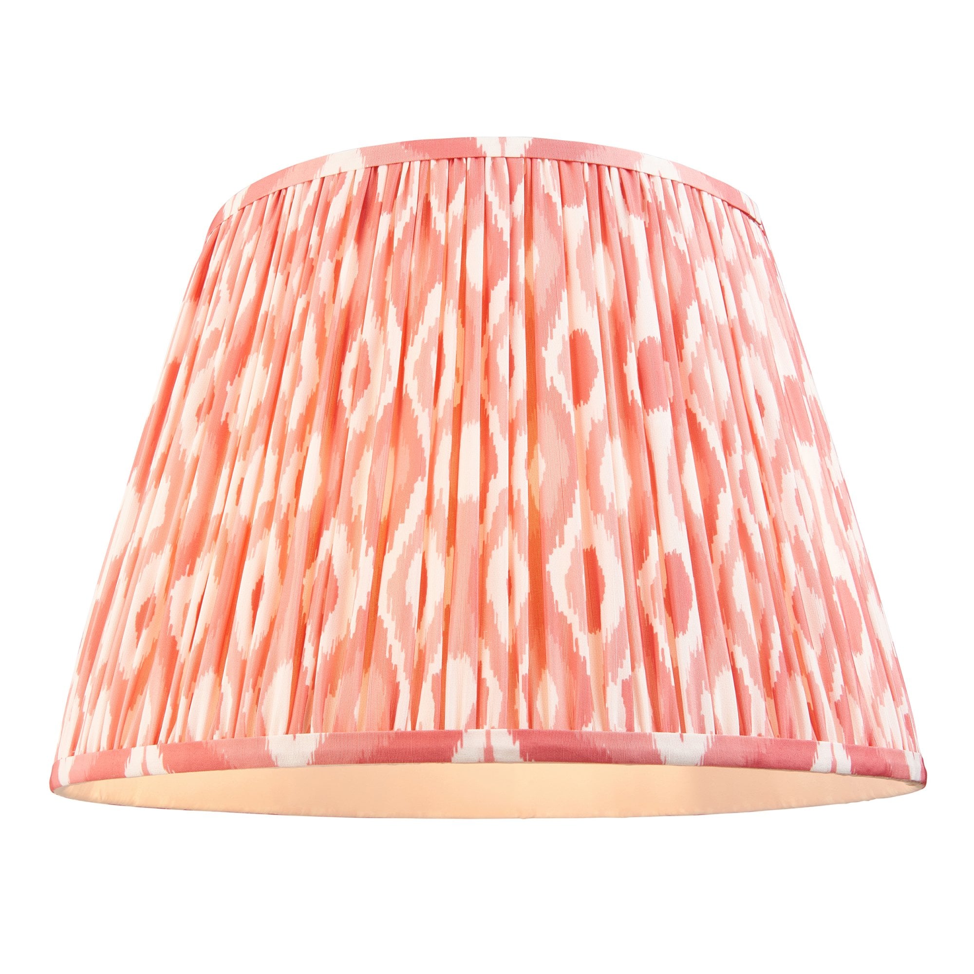 Endon Eltham Subtle Blue Braided Cable Pendant & Ikat 40cm Coral Pink Shade