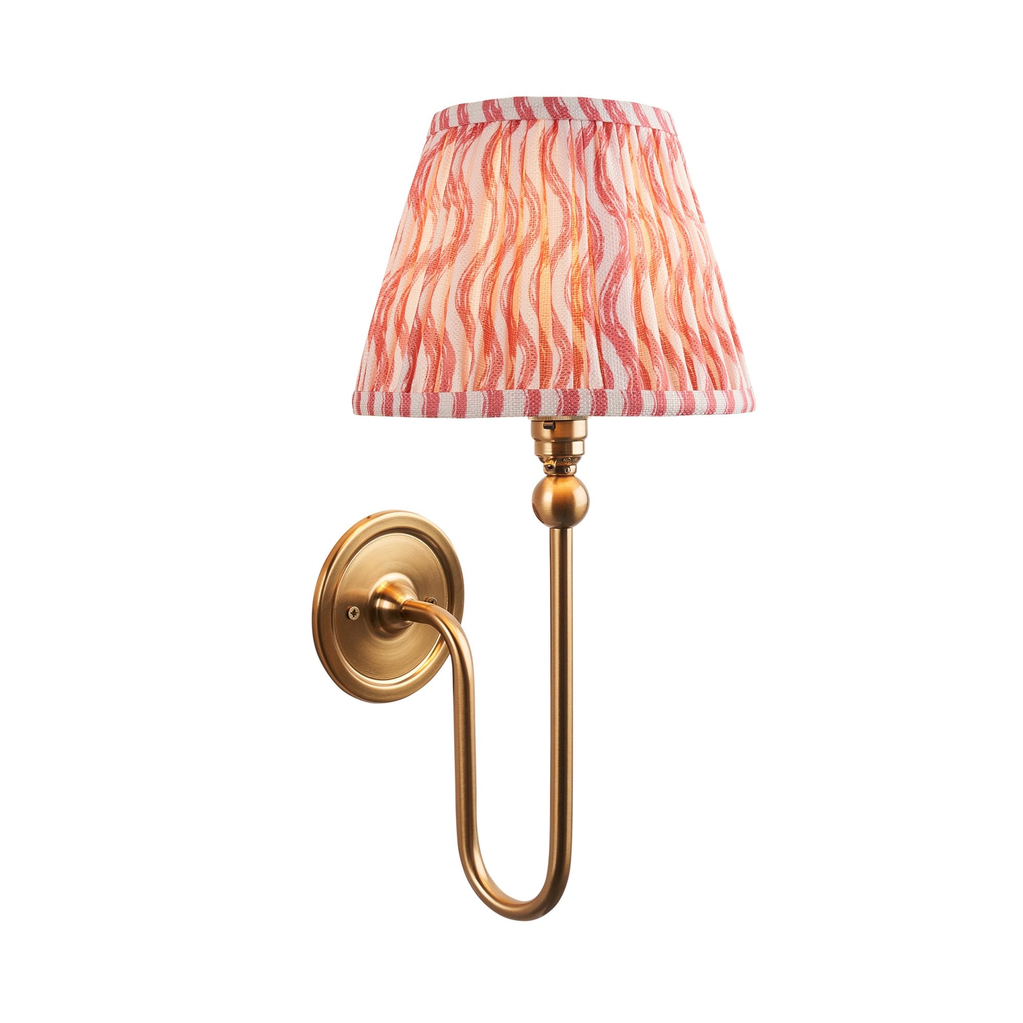 Endon Santiago Wall Light & Ripple 20cm Coral Pink Shade