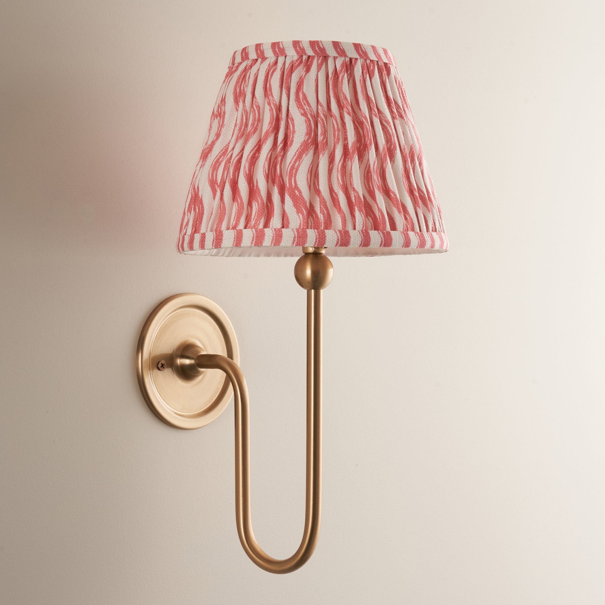 Endon Santiago Wall Light & Ripple 20cm Coral Pink Shade